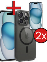 BTH BTH iPhone 15 Pro Magsafe Hoesje Zwart Met 2x Screenprotector