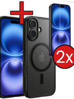 BTH BTH iPhone 16 Plus Magsafe Hoesje Zwart Met 2x Screenprotector
