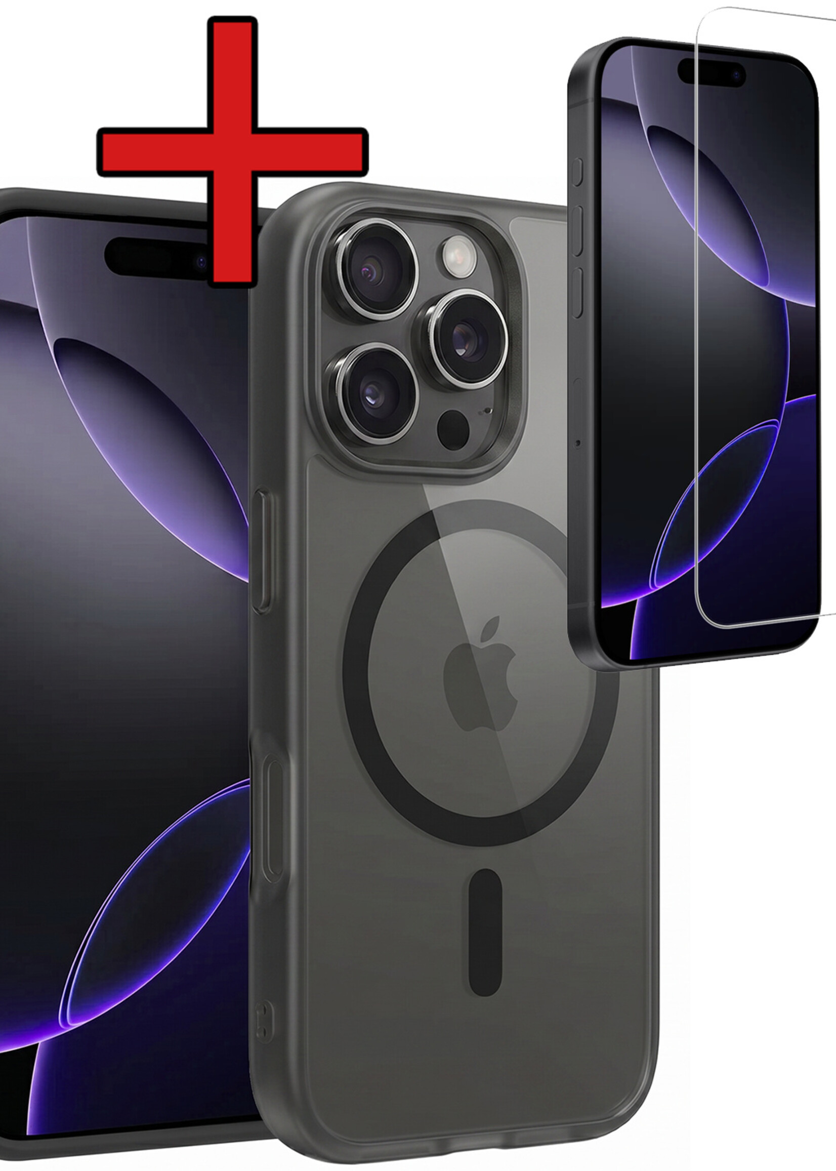 BTH BTH iPhone 16 Pro Magsafe Hoesje Zwart Met Screenprotector