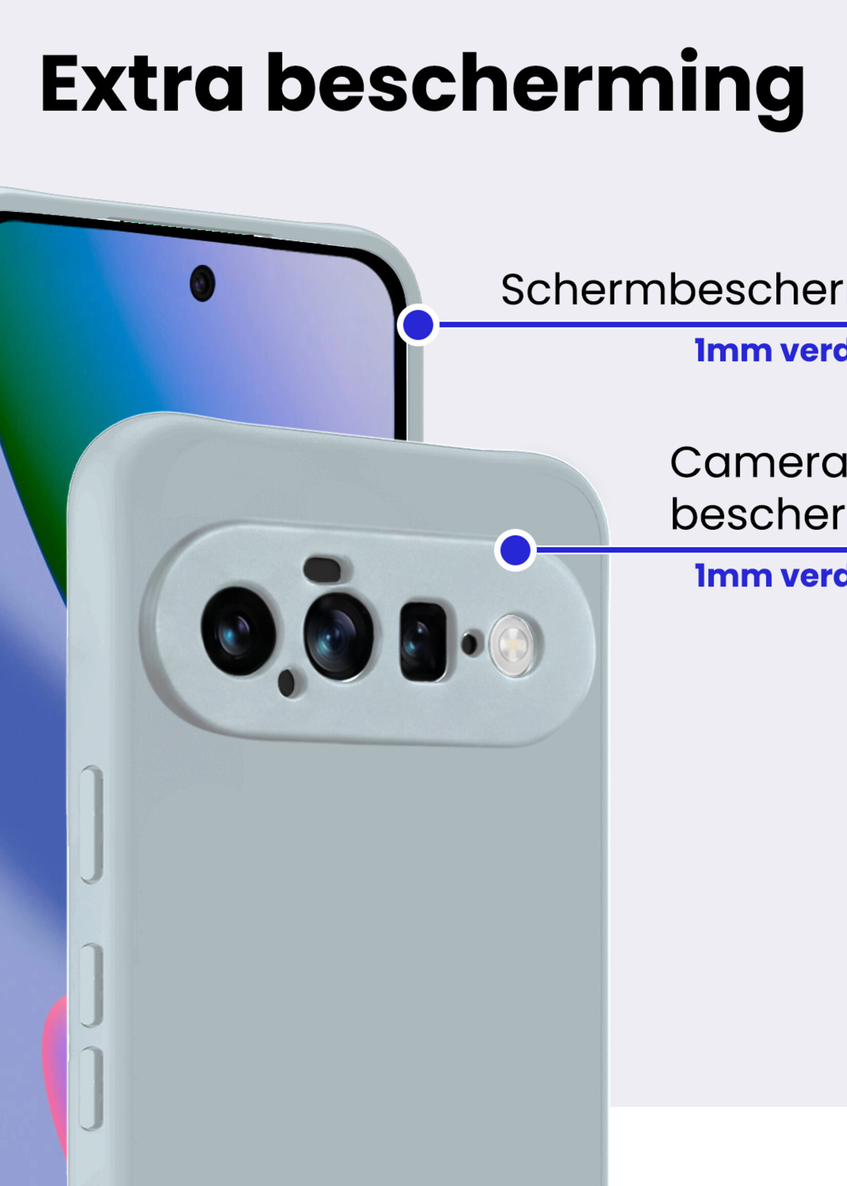 BTH BTH Google Pixel 11 Hoesje Siliconen - Lichtblauw