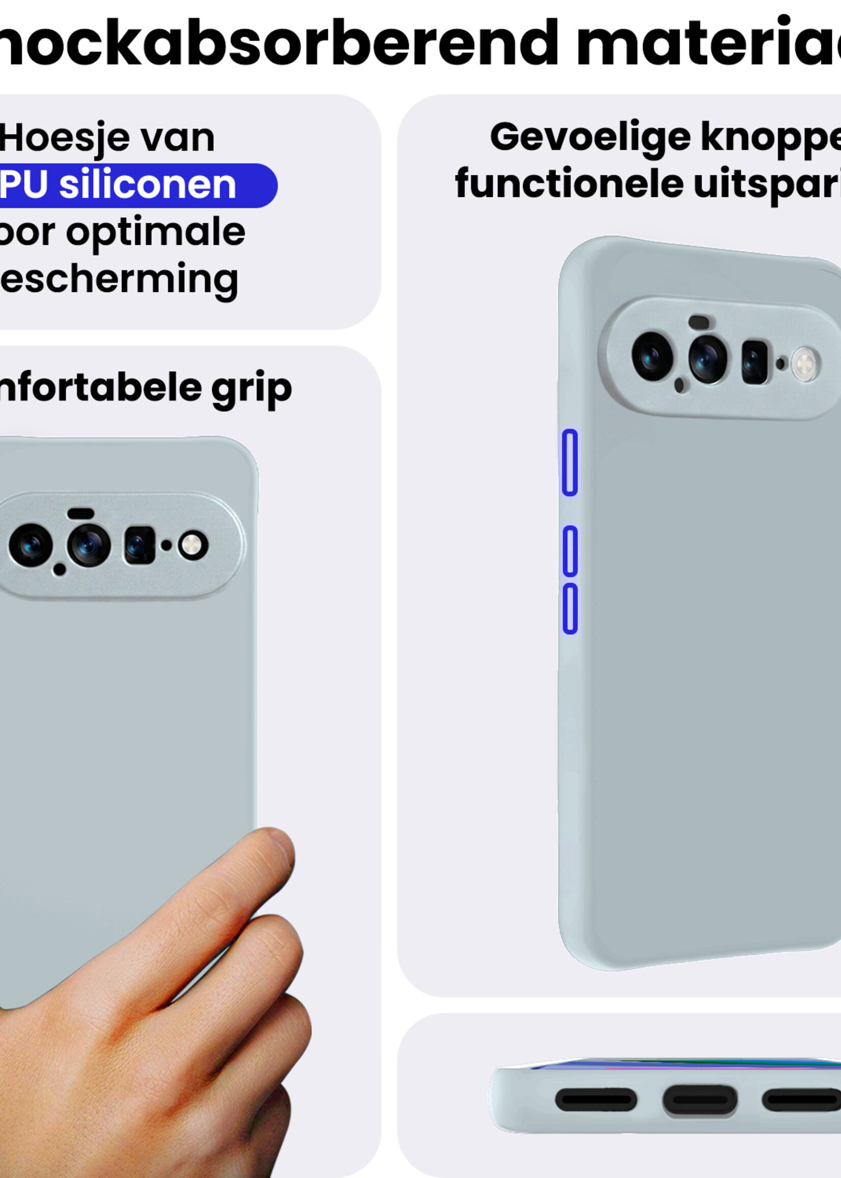 BTH BTH Google Pixel 11 Hoesje Siliconen - Lichtblauw