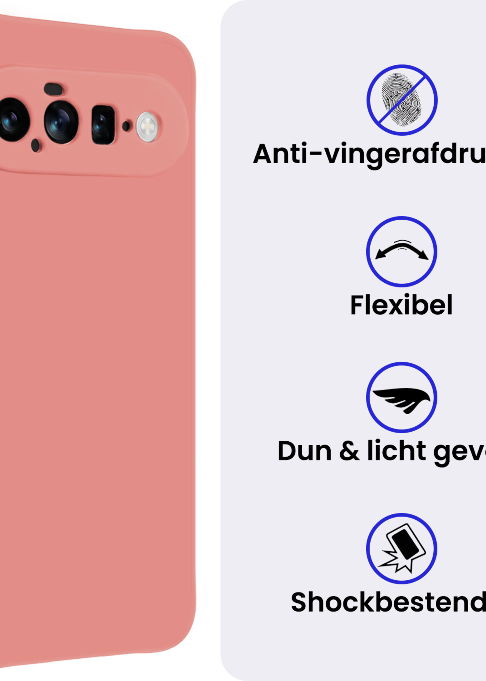 BTH BTH Google Pixel 11 Hoesje Siliconen - Lichtroze