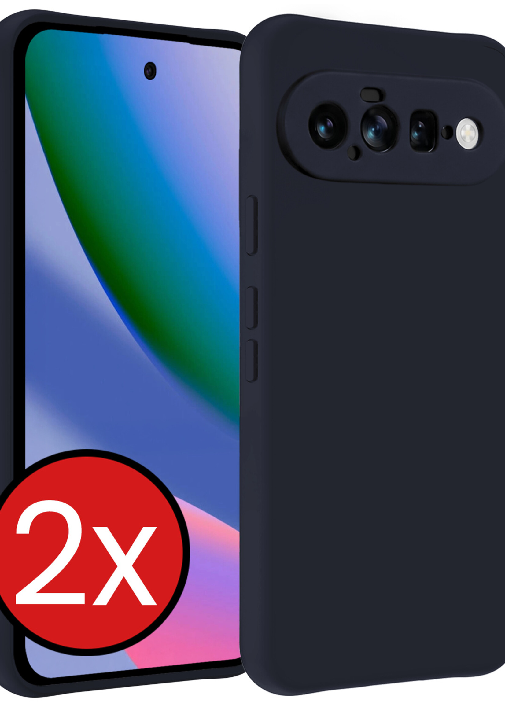 BTH BTH Google Pixel 11 Hoesje Siliconen - Donkerblauw - 2 PACK