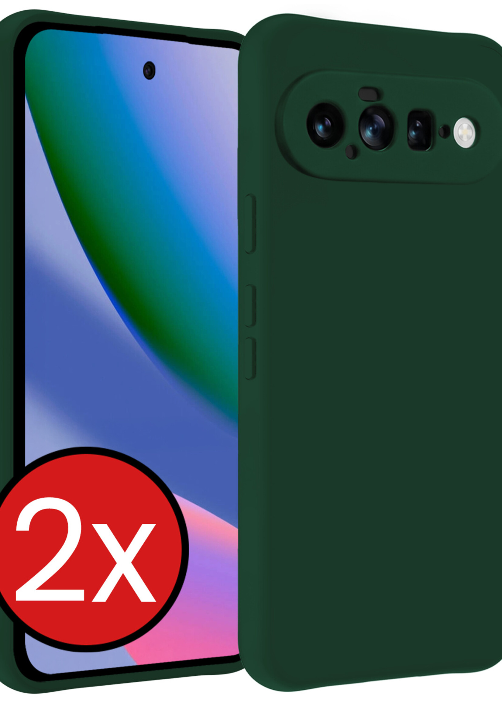 BTH BTH Google Pixel 11 Hoesje Siliconen - Donkergroen - 2 PACK