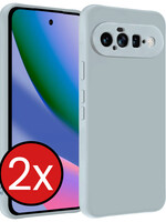 BTH BTH Google Pixel 11 Hoesje Siliconen - Lichtblauw - 2 PACK