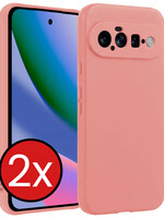 BTH BTH Google Pixel 11 Hoesje Siliconen - Lichtroze - 2 PACK
