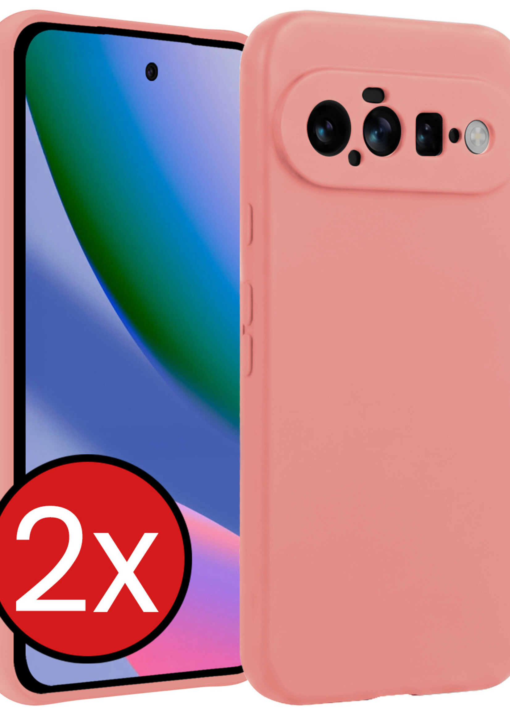BTH BTH Google Pixel 11 Hoesje Siliconen - Lichtroze - 2 PACK