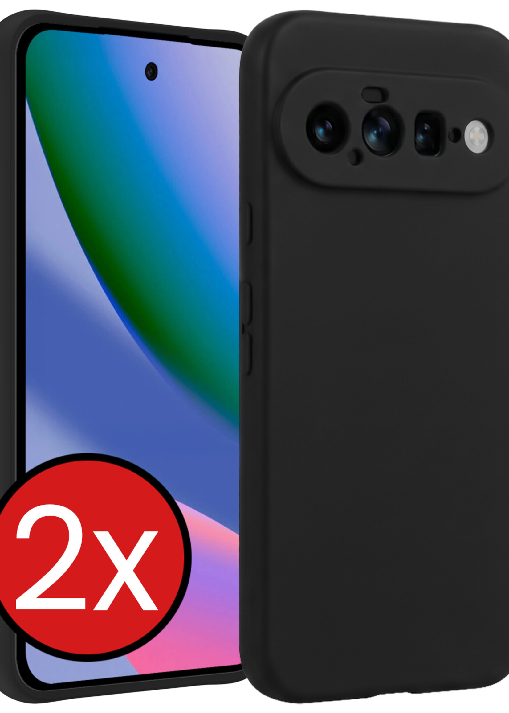 BTH BTH Google Pixel 11 Hoesje Siliconen - Zwart - 2 PACK
