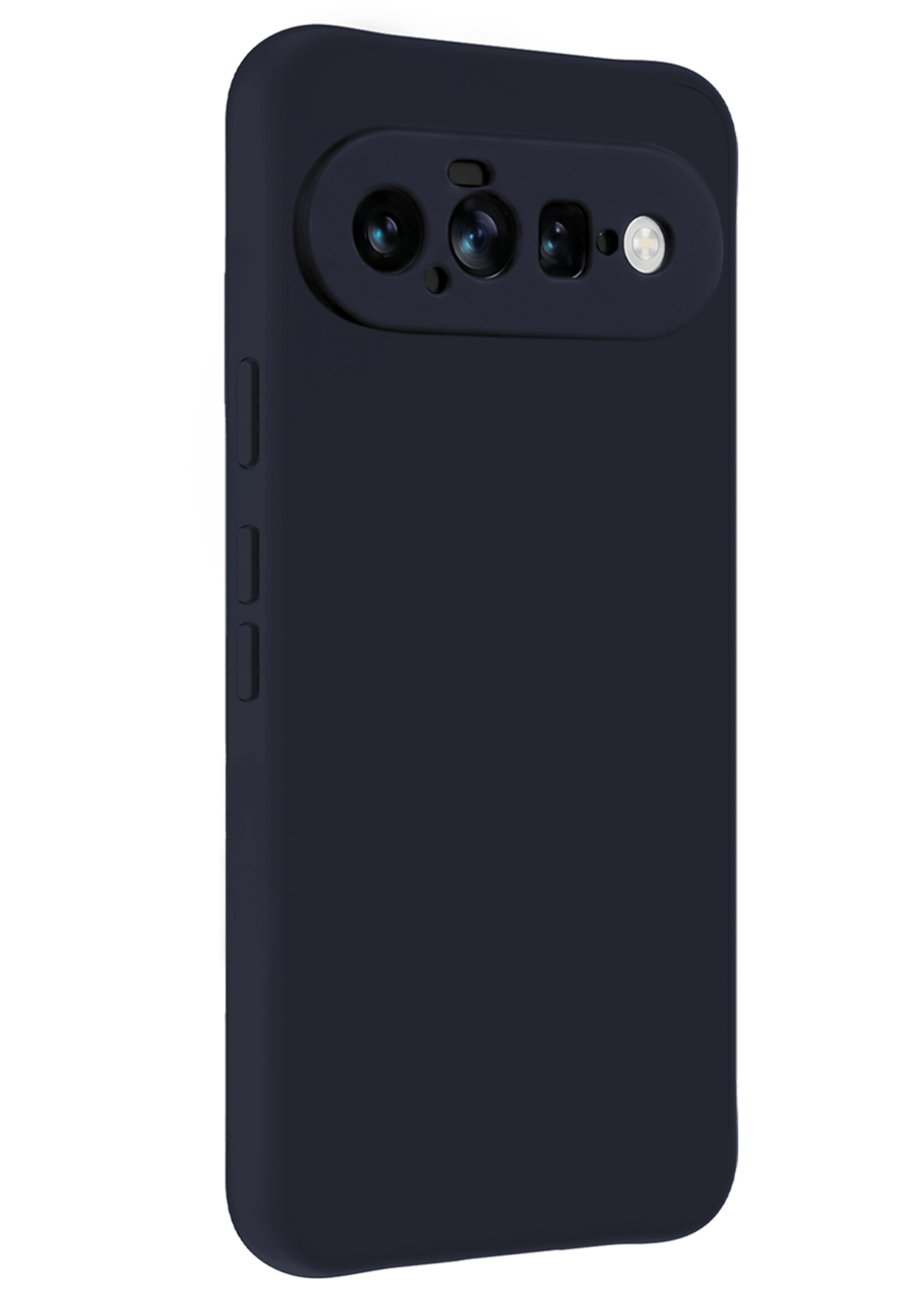 BTH BTH Google Pixel 11 Hoesje Siliconen Met Screenprotector - Donkerblauw