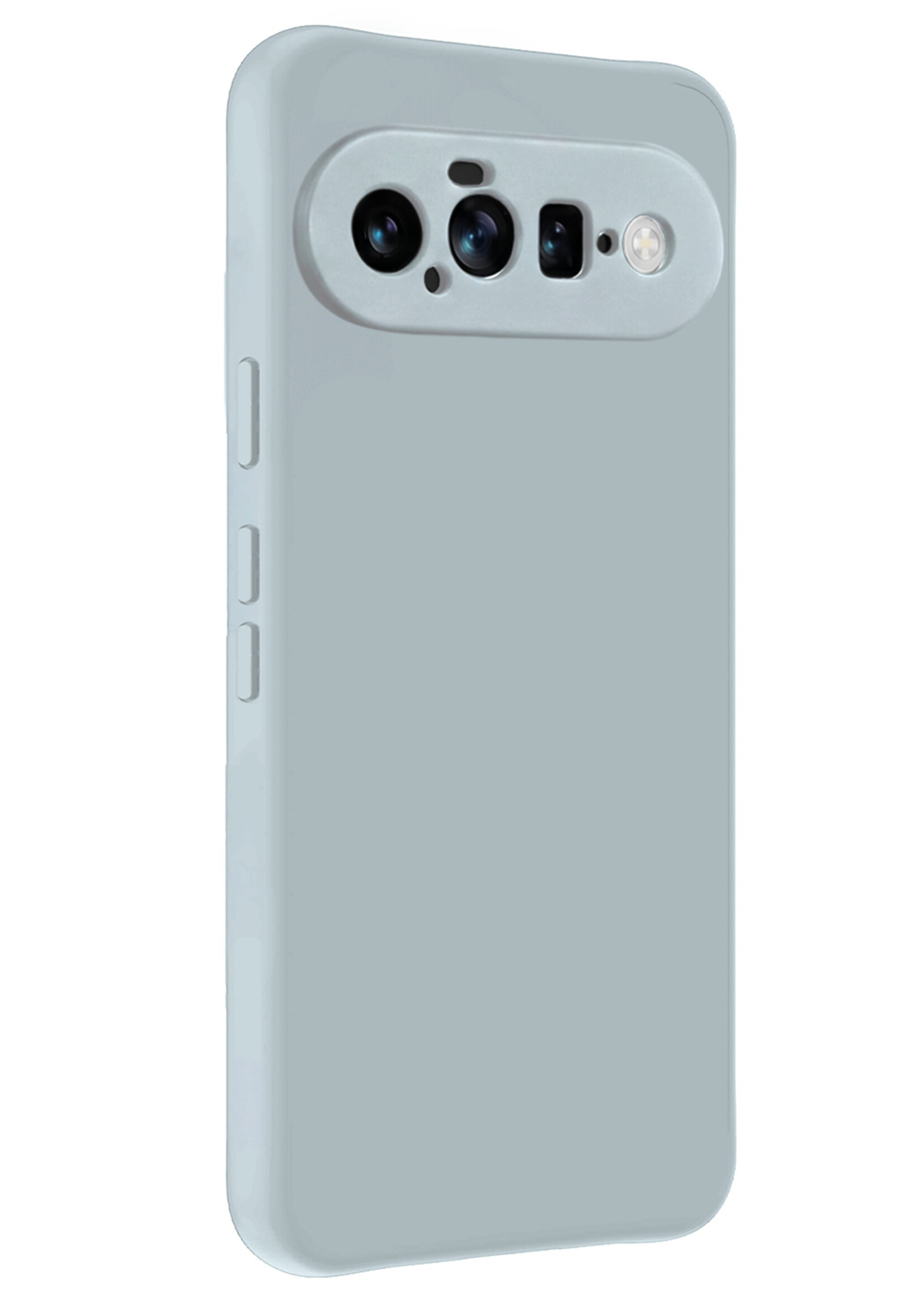 BTH BTH Google Pixel 11 Hoesje Siliconen Met Screenprotector - Lichtblauw