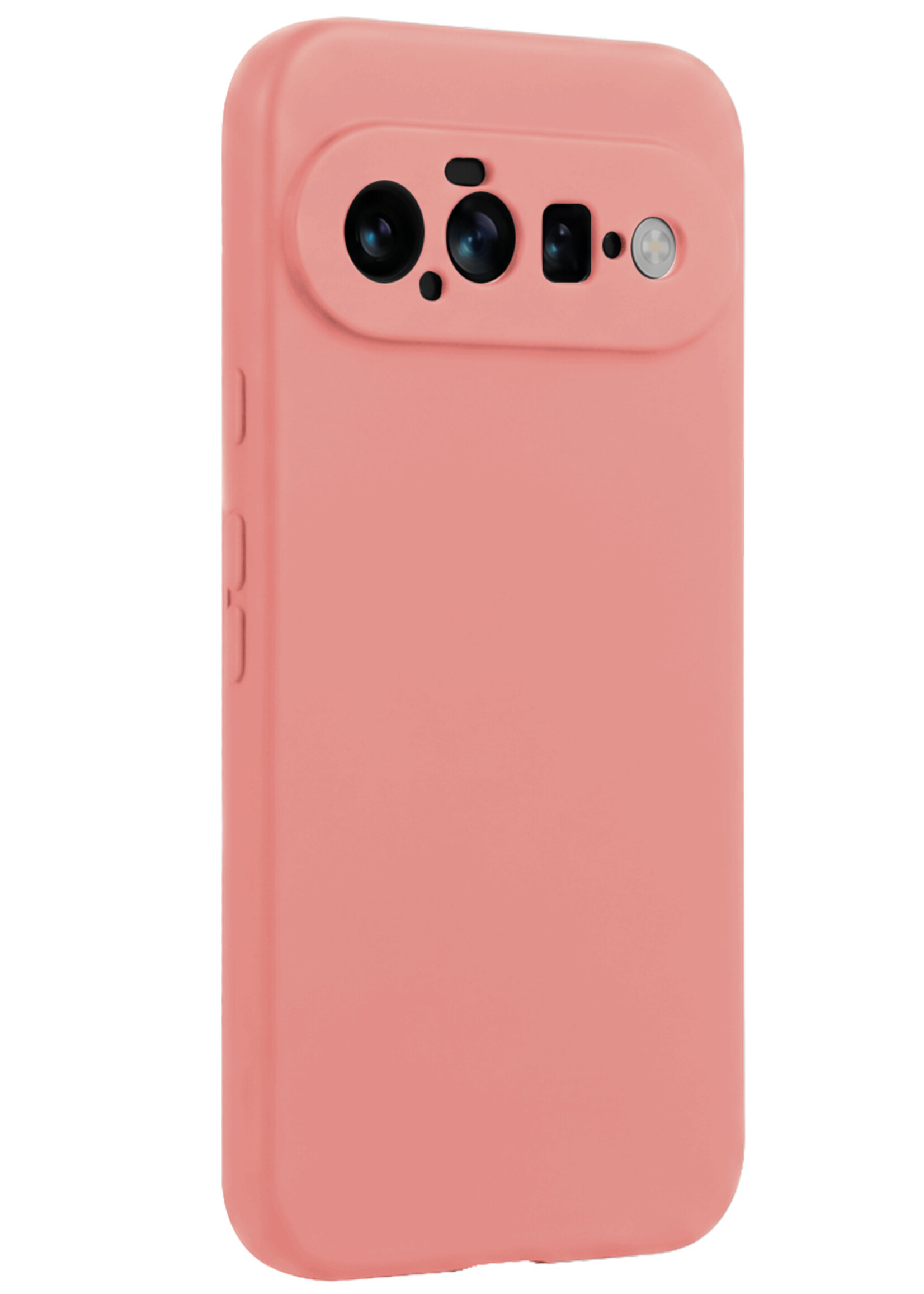BTH BTH Google Pixel 11 Hoesje Siliconen Met Screenprotector - Lichtroze