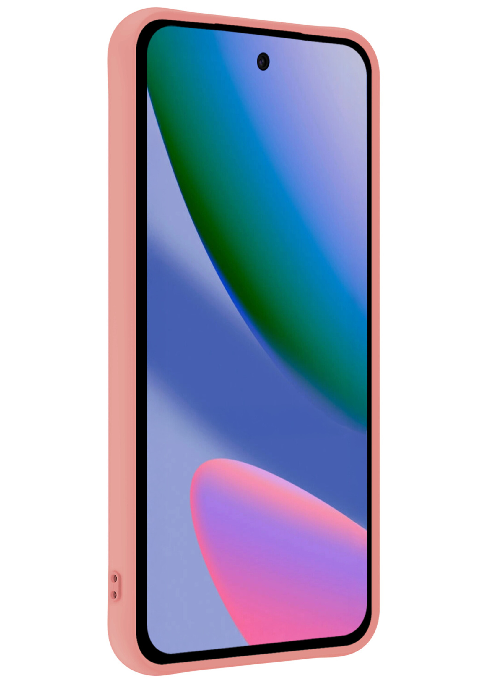 BTH BTH Google Pixel 11 Hoesje Siliconen Met Screenprotector - Lichtroze
