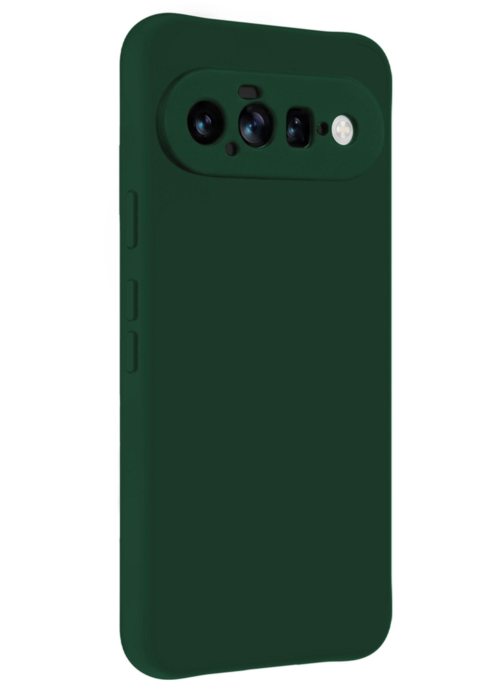 BTH BTH Google Pixel 11 Hoesje Siliconen Met 2x Screenprotector - Donkergroen
