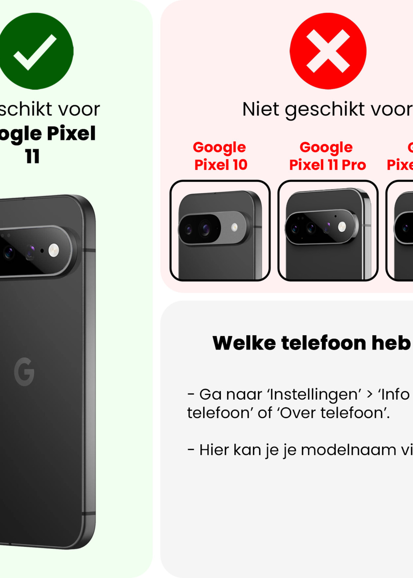 BTH BTH Google Pixel 11 Hoesje Siliconen Met 2x Screenprotector - Zwart