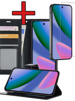 BTH BTH Google Pixel 11 Hoesje Bookcase Met Screenprotector - Zwart