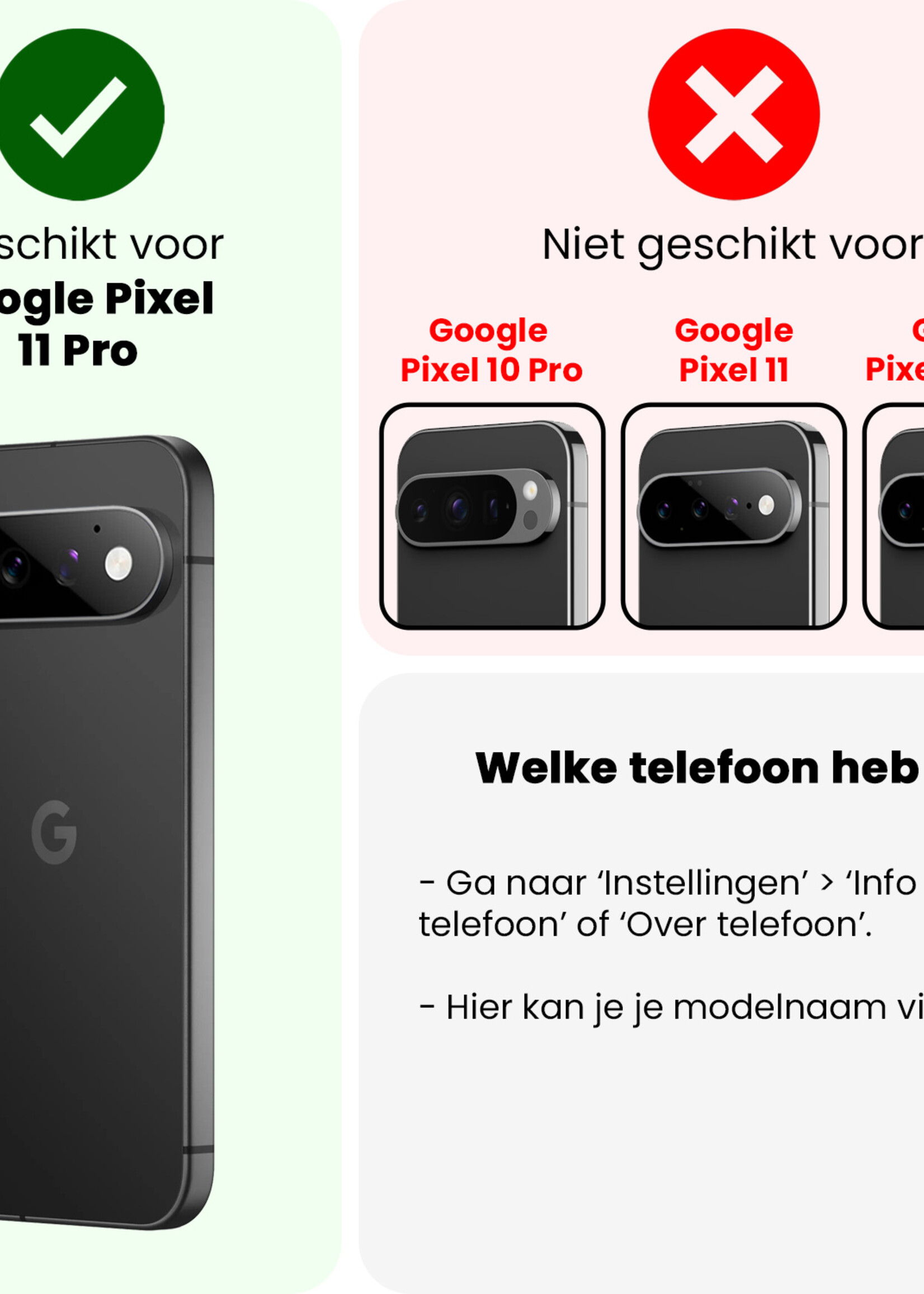 BTH BTH Google Pixel 11 Pro Camera Screenprotector - 3 PACK