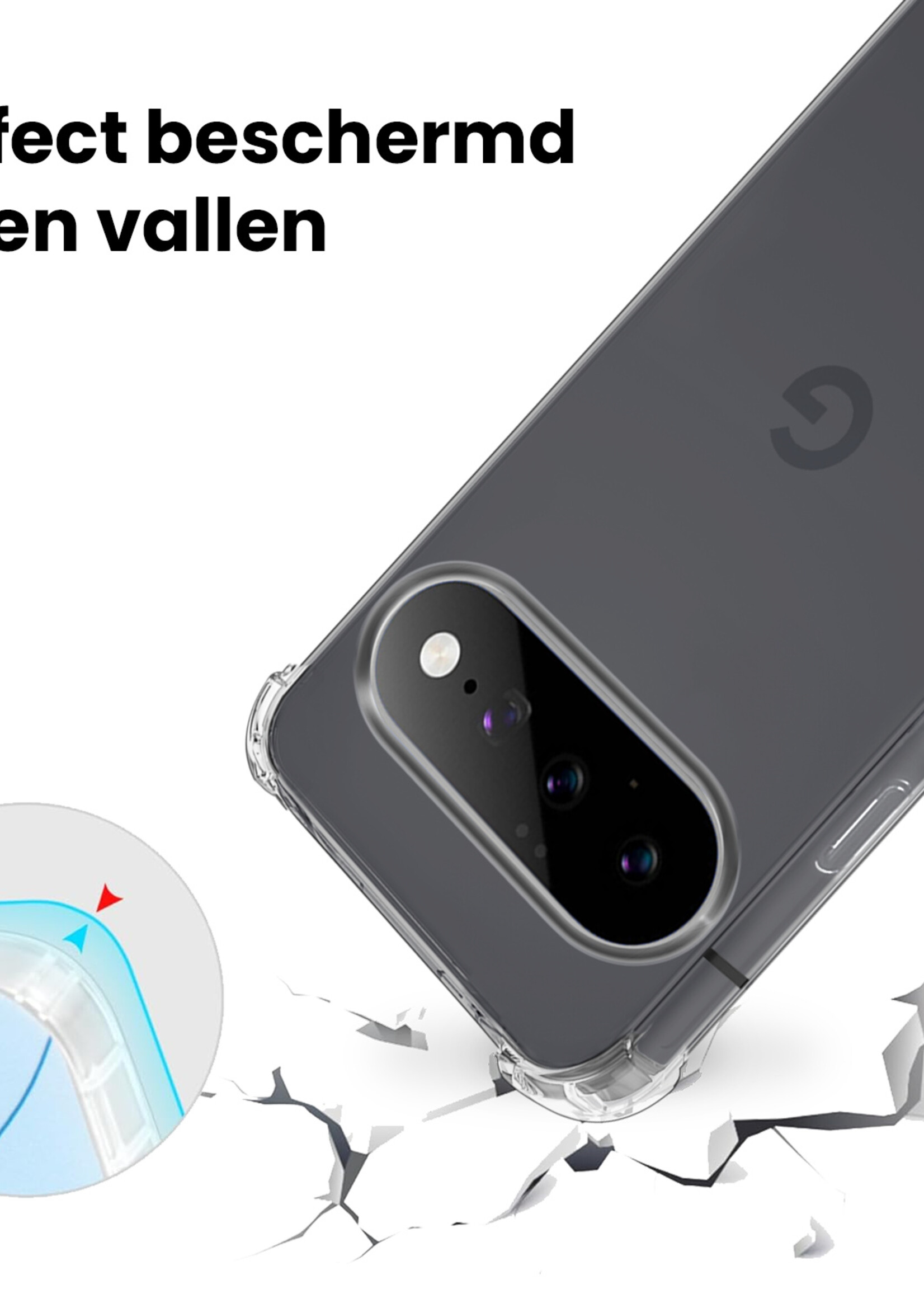 BTH BTH Google Pixel 11 Pro Hoesje Shockproof - Transparant