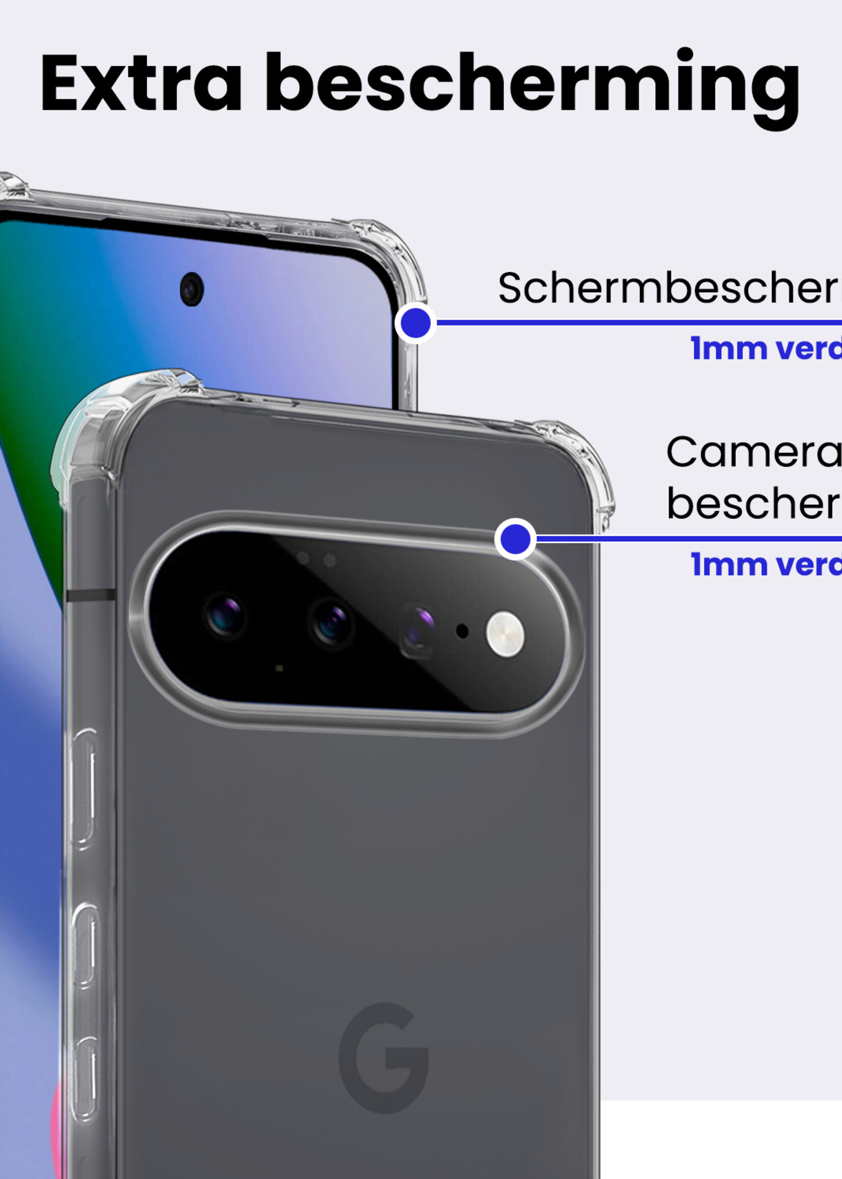 BTH BTH Google Pixel 11 Pro Hoesje Shockproof Met 2x Screenprotector