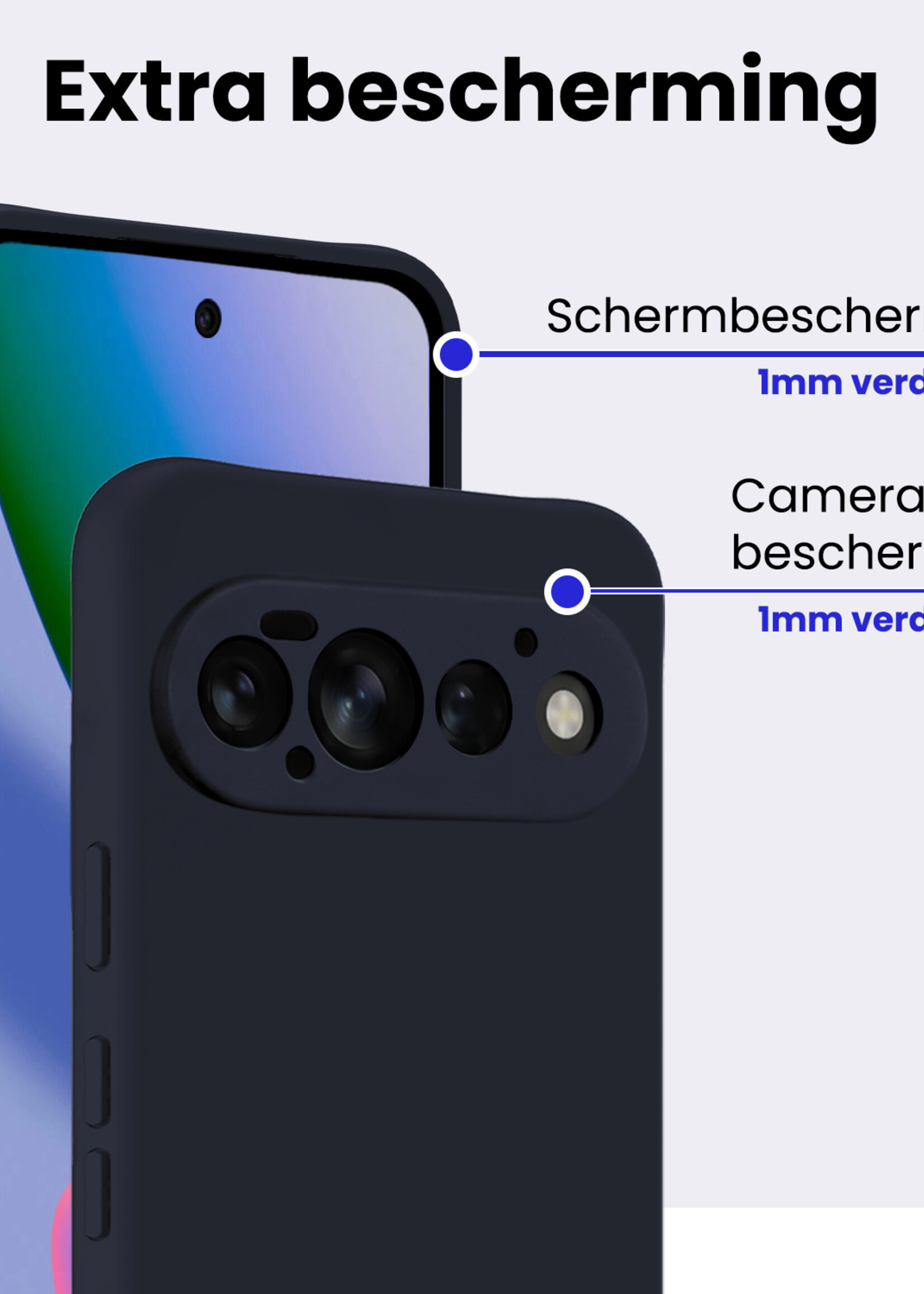 BTH BTH Google Pixel 11 Pro Hoesje Siliconen - Donkerblauw