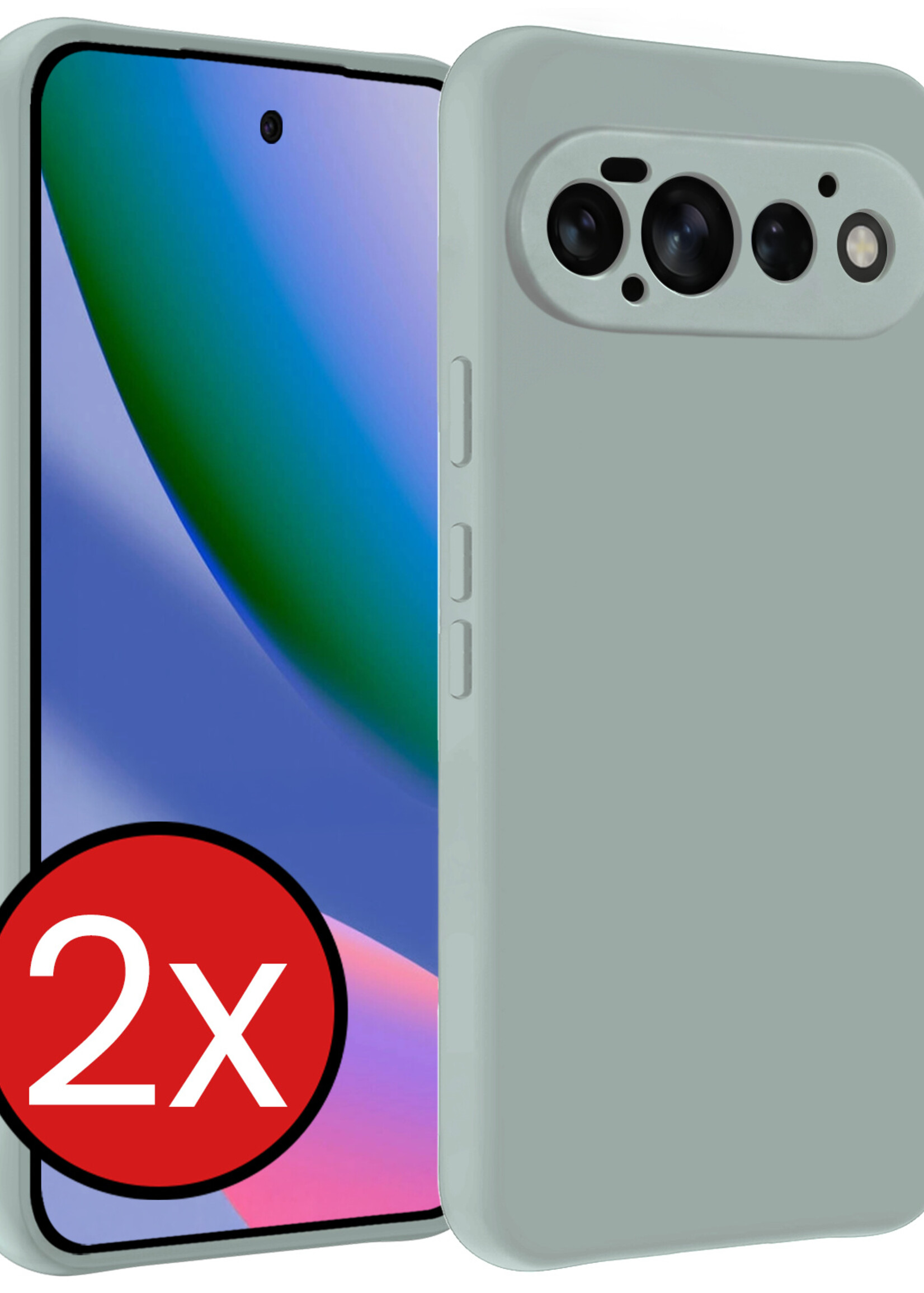 BTH BTH Google Pixel 11 Pro Hoesje Siliconen - Lichtblauw - 2 PACK