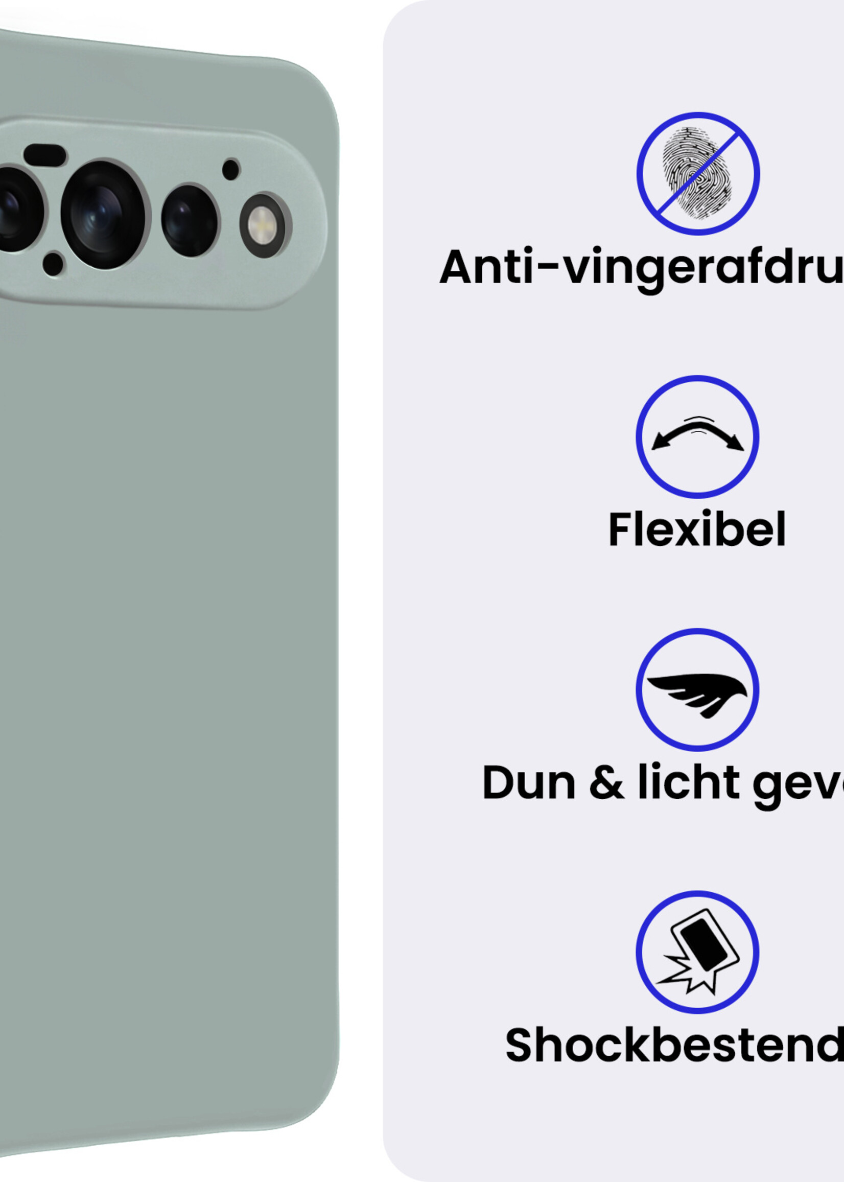 BTH BTH Google Pixel 11 Pro Hoesje Siliconen - Lichtblauw - 2 PACK