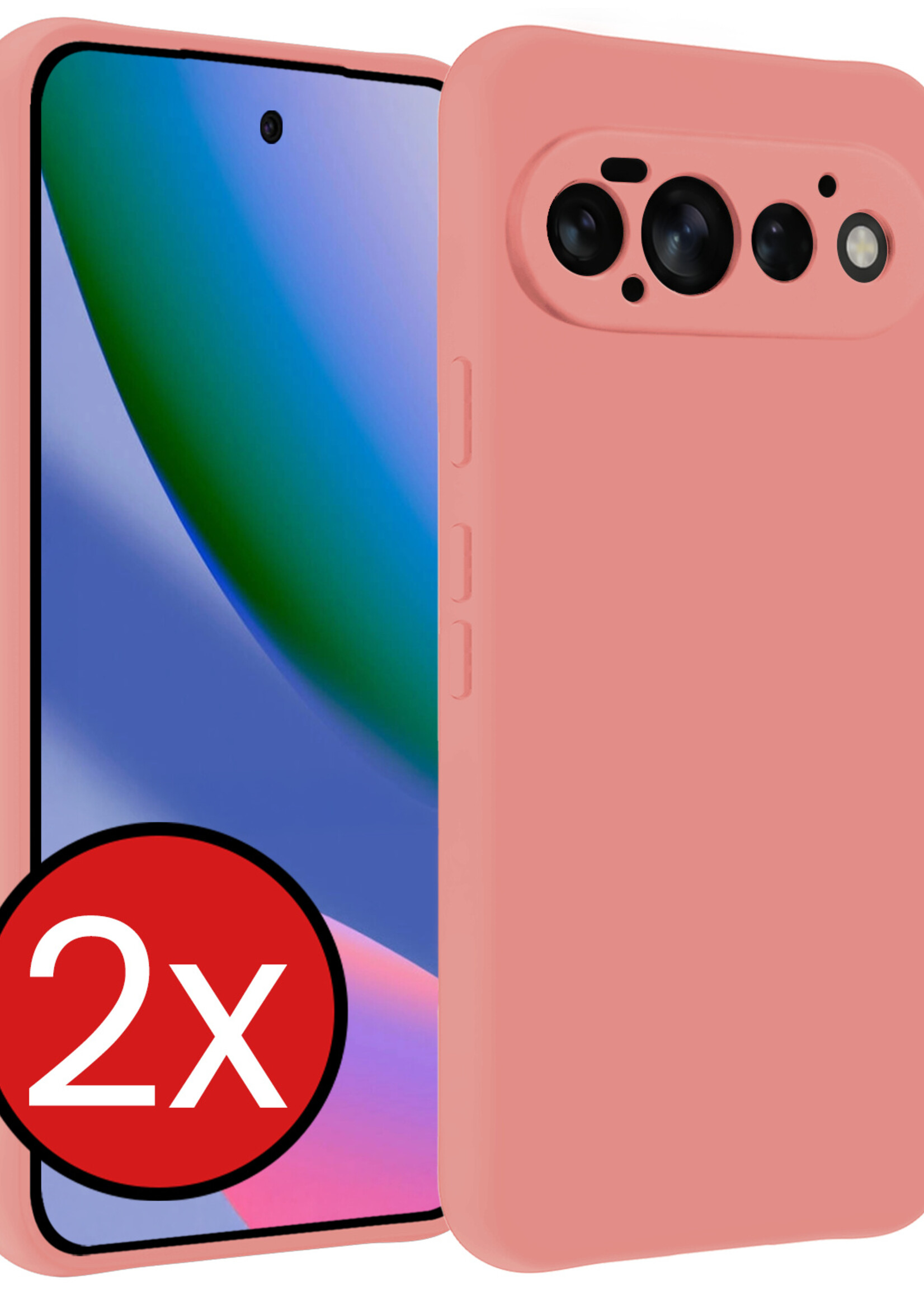 BTH BTH Google Pixel 11 Pro Hoesje Siliconen - Lichtroze - 2 PACK