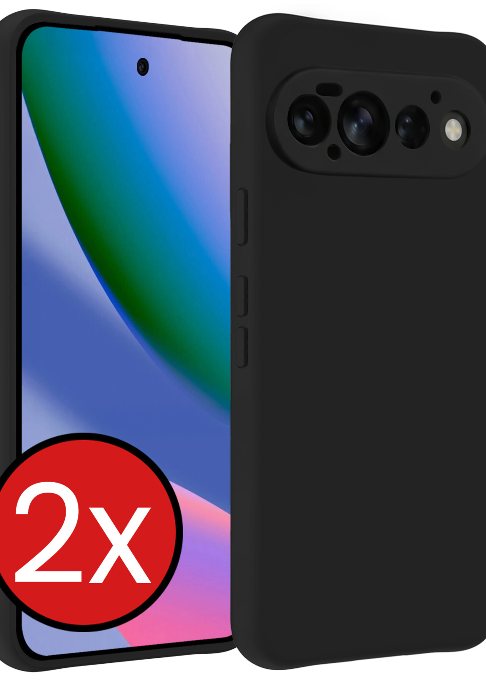 BTH BTH Google Pixel 11 Pro Hoesje Siliconen - Zwart - 2 PACK