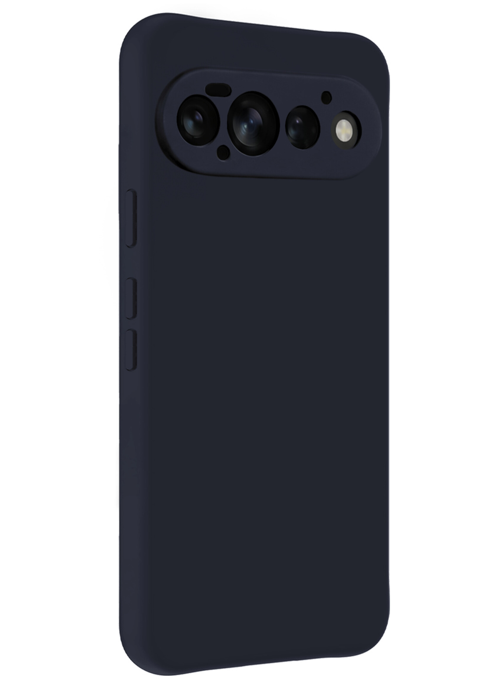 BTH BTH Google Pixel 11 Pro Hoesje Siliconen Met Screenprotector - Donkerblauw