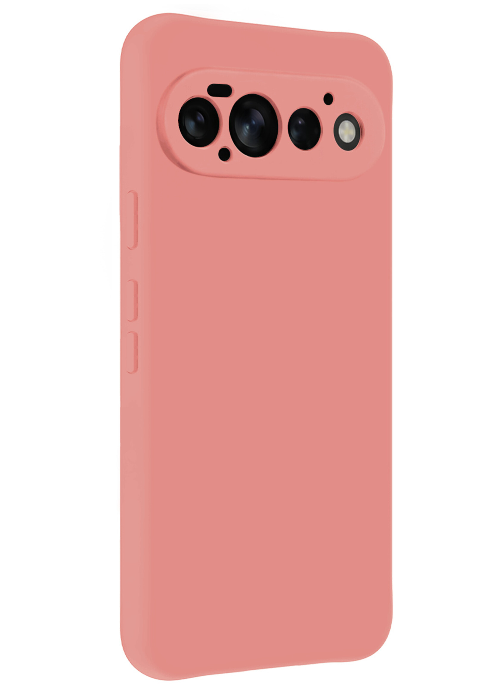 BTH BTH Google Pixel 11 Pro Hoesje Siliconen Met Screenprotector - Lichtroze