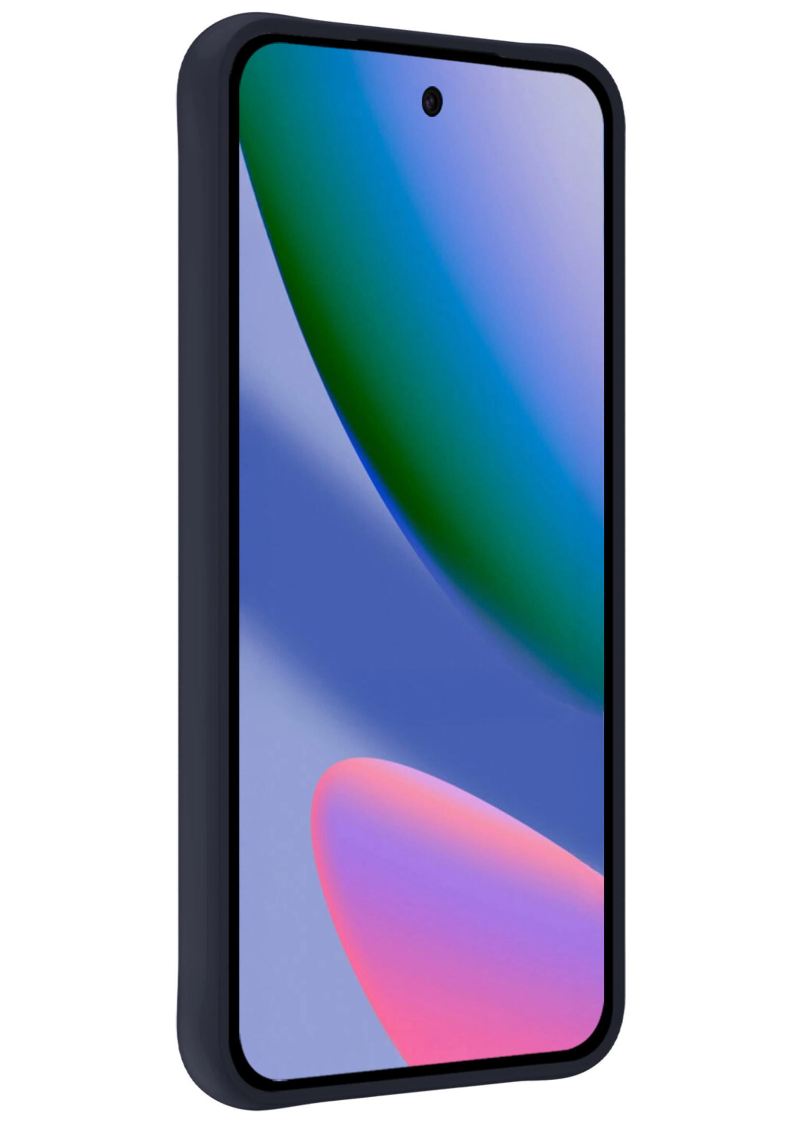 BTH BTH Google Pixel 11 Pro Hoesje Siliconen Met 2x Screenprotector - Donkerblauw