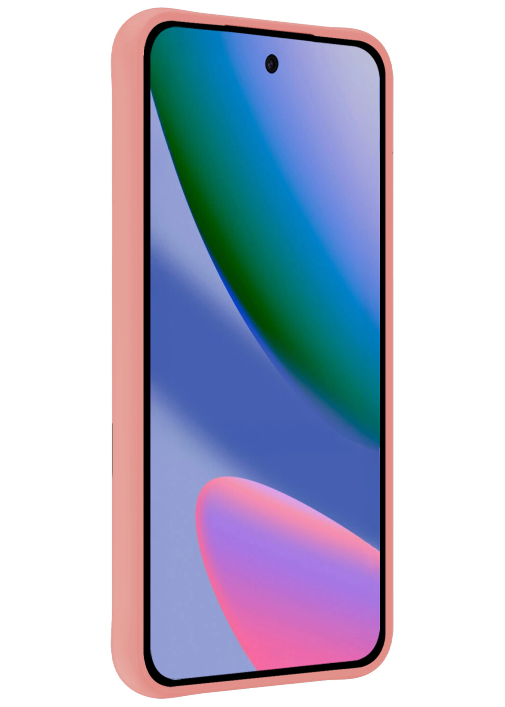 BTH BTH Google Pixel 11 Pro Hoesje Siliconen Met 2x Screenprotector - Lichtroze