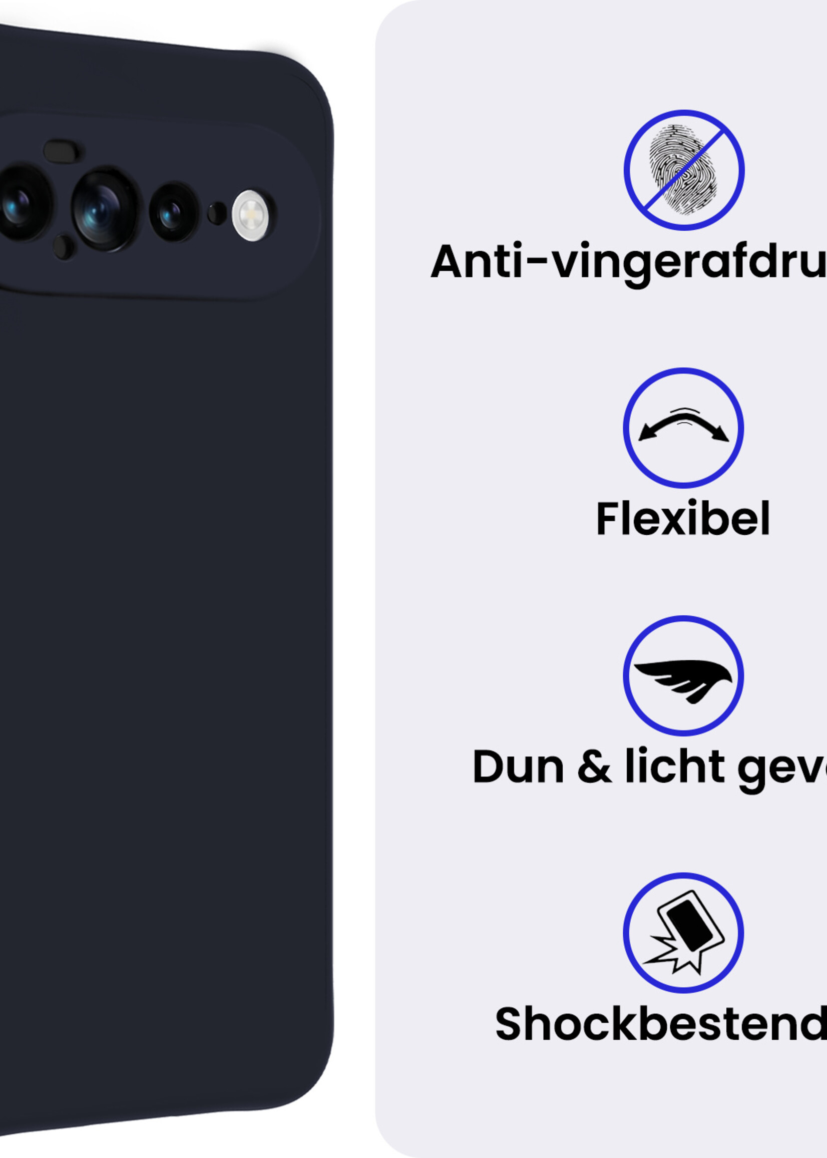 BTH BTH Google Pixel 11 Pro XL Hoesje Siliconen - Donkerblauw
