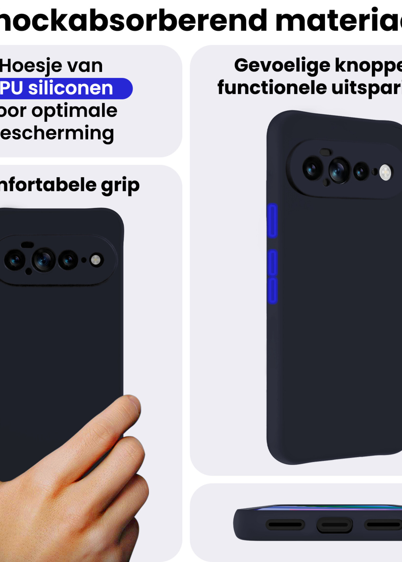 BTH BTH Google Pixel 11 Pro XL Hoesje Siliconen - Donkerblauw