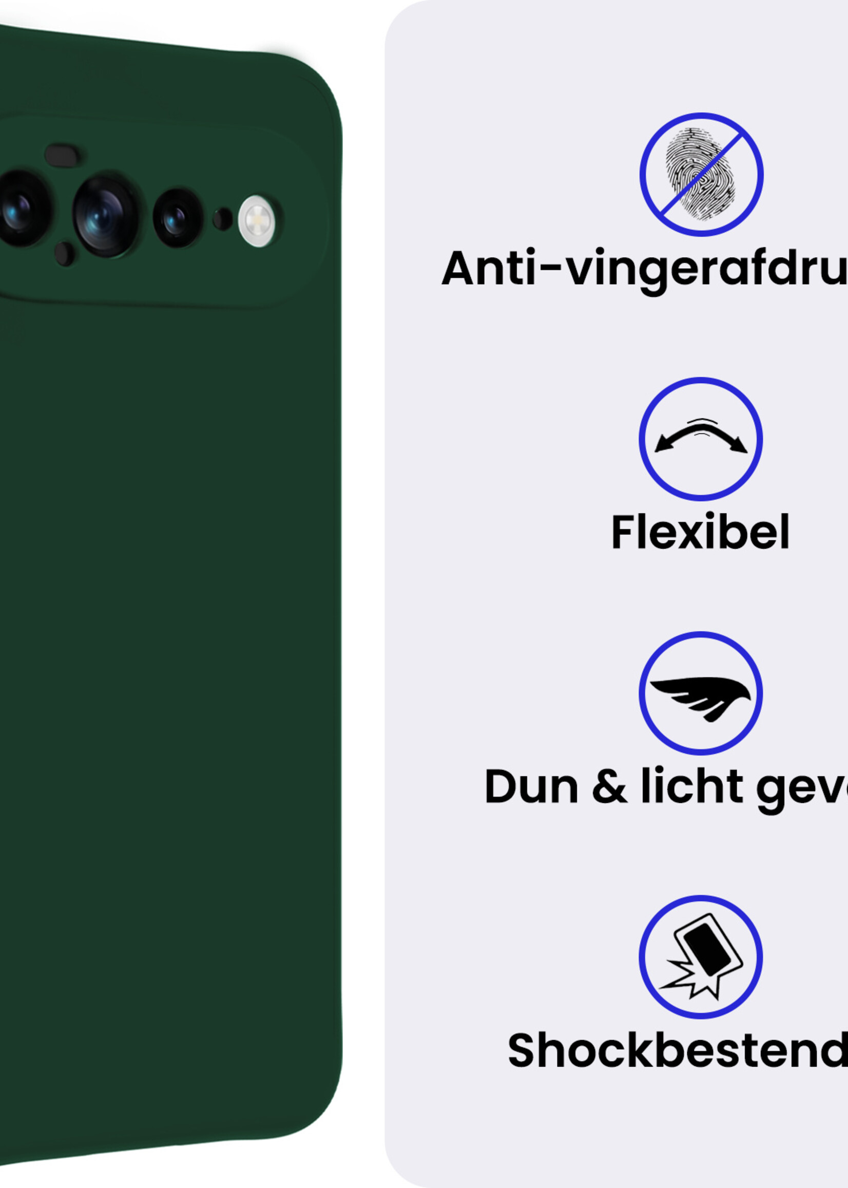 BTH BTH Google Pixel 11 Pro XL Hoesje Siliconen - Donkergroen