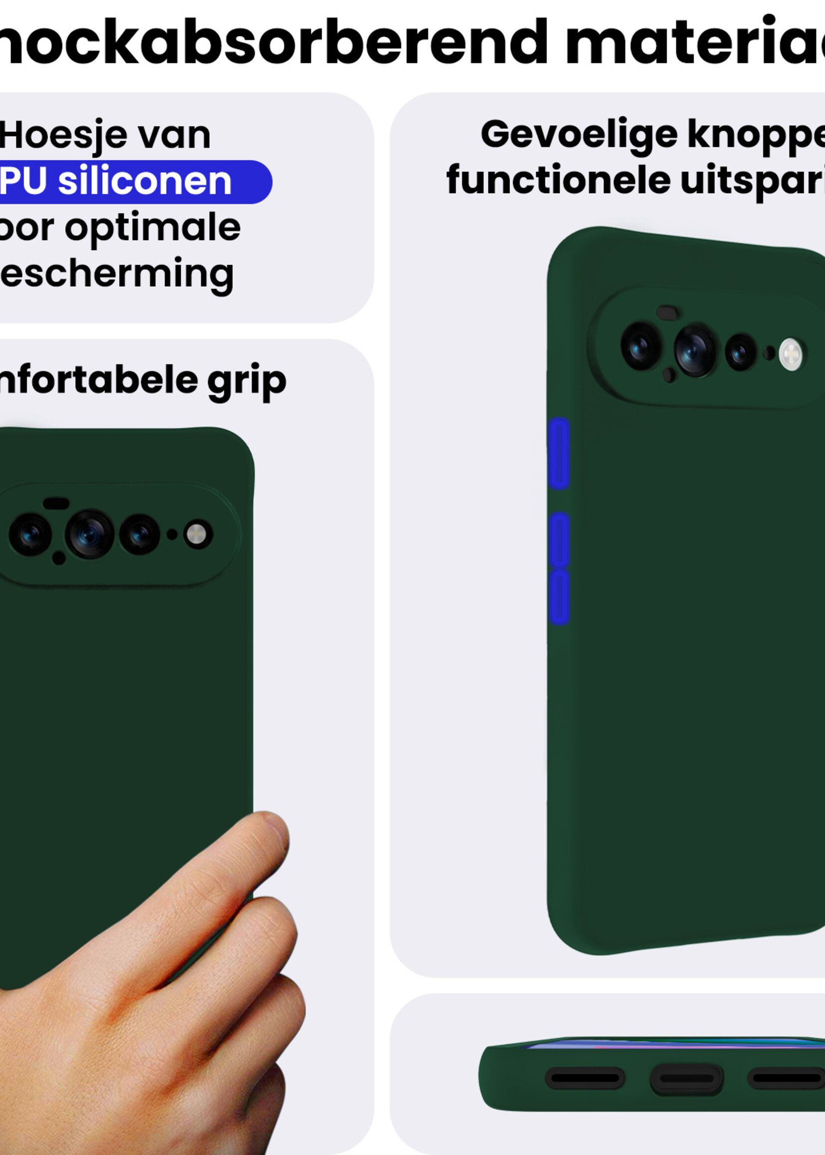 BTH BTH Google Pixel 11 Pro XL Hoesje Siliconen - Donkergroen