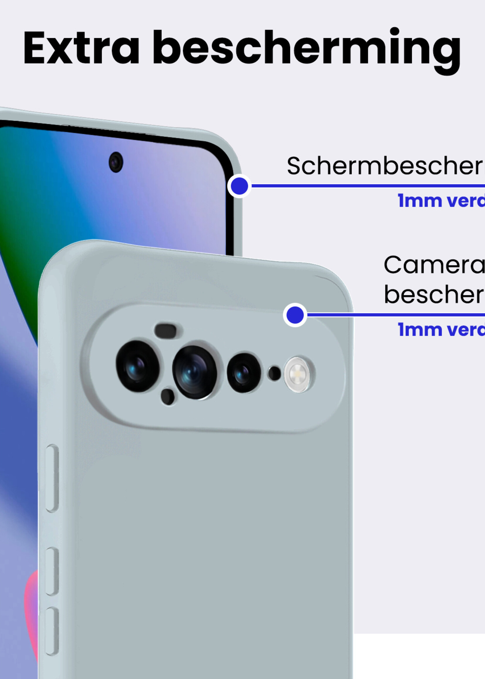 BTH BTH Google Pixel 11 Pro XL Hoesje Siliconen - Lichtblauw