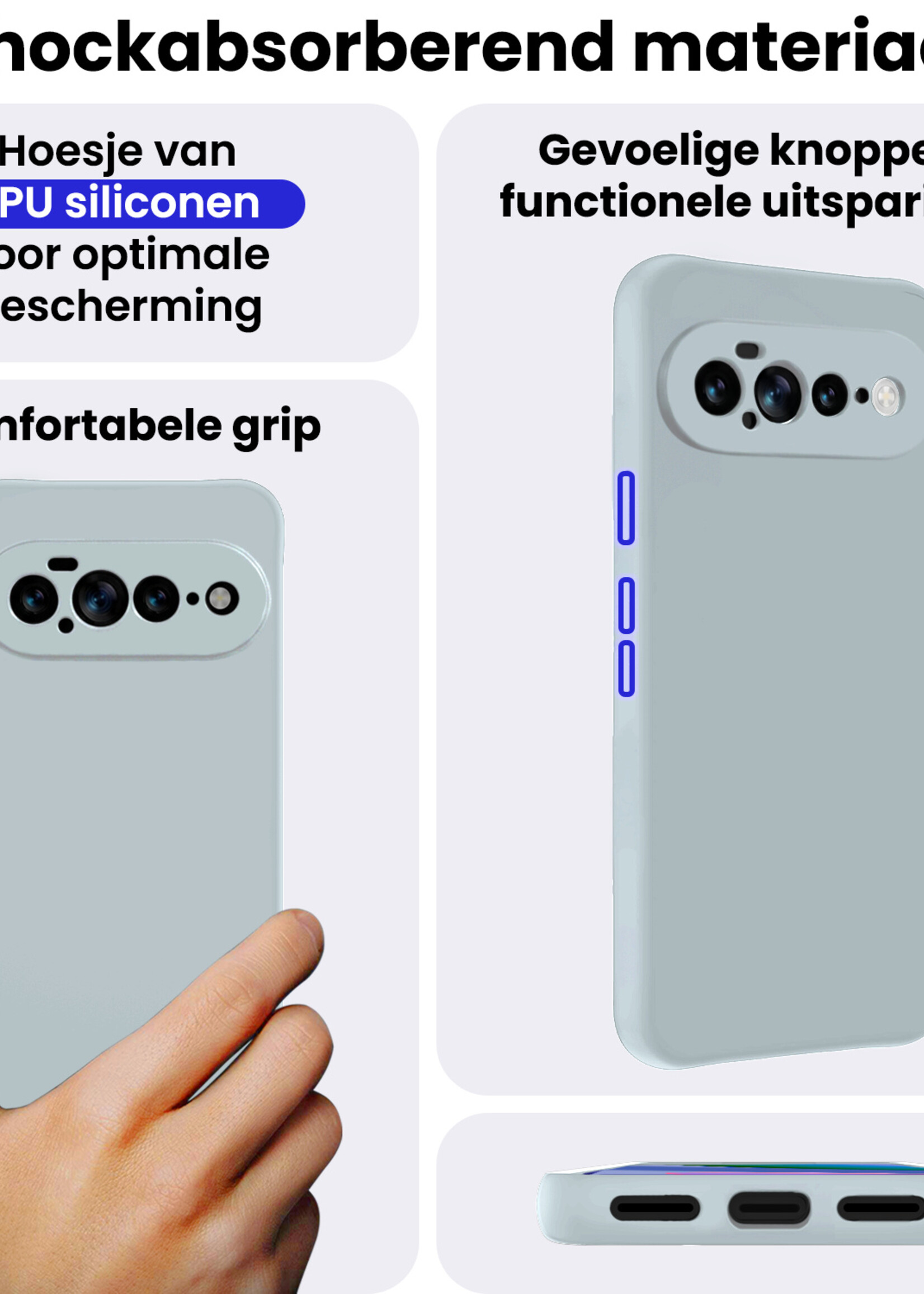 BTH BTH Google Pixel 11 Pro XL Hoesje Siliconen - Lichtblauw
