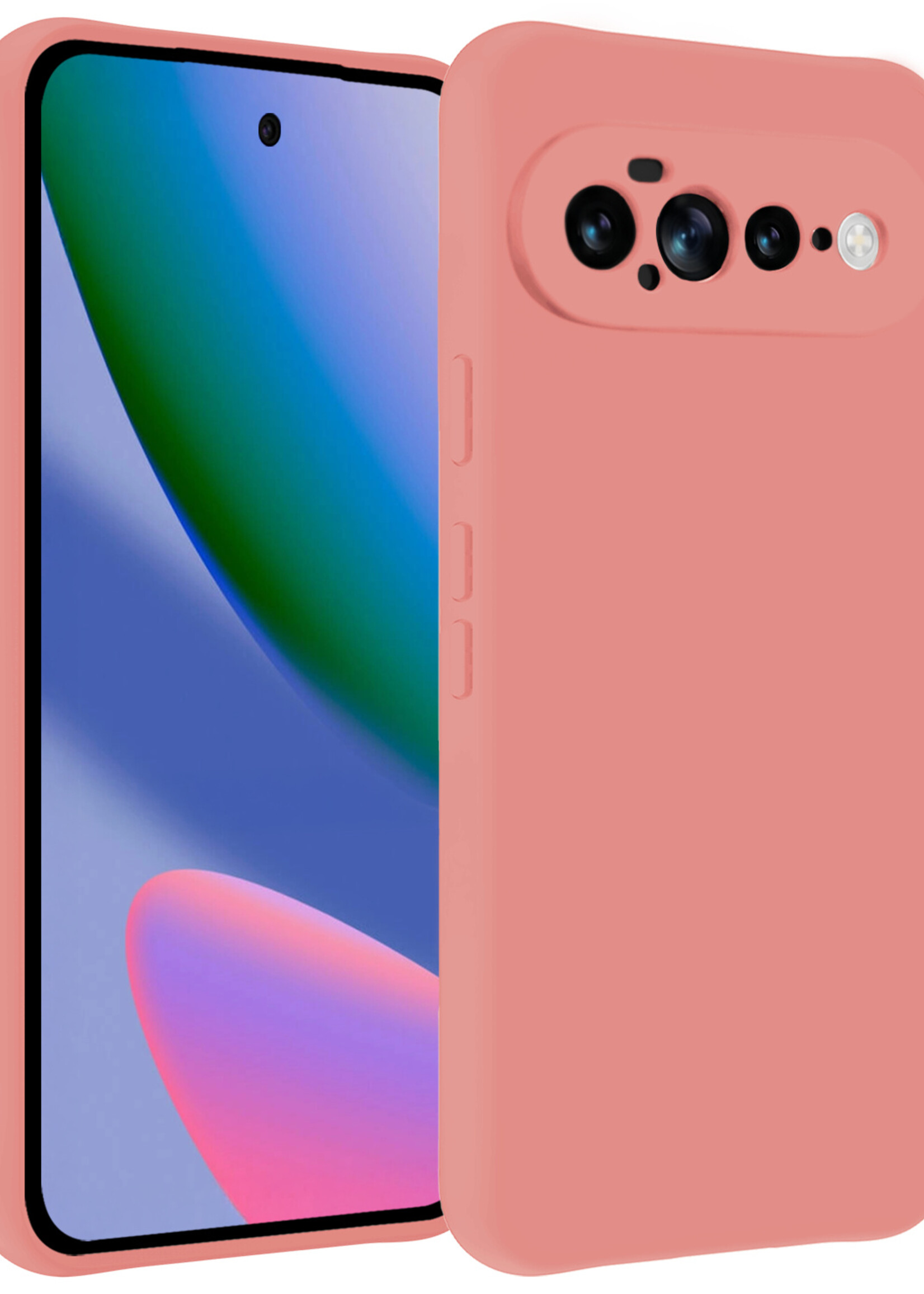 BTH BTH Google Pixel 11 Pro XL Hoesje Siliconen - Lichtroze