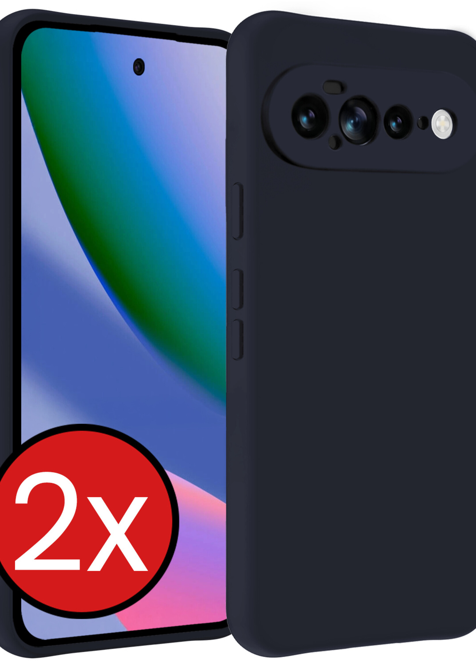 BTH BTH Google Pixel 11 Pro XL Hoesje Siliconen - Donkerblauw - 2 PACK