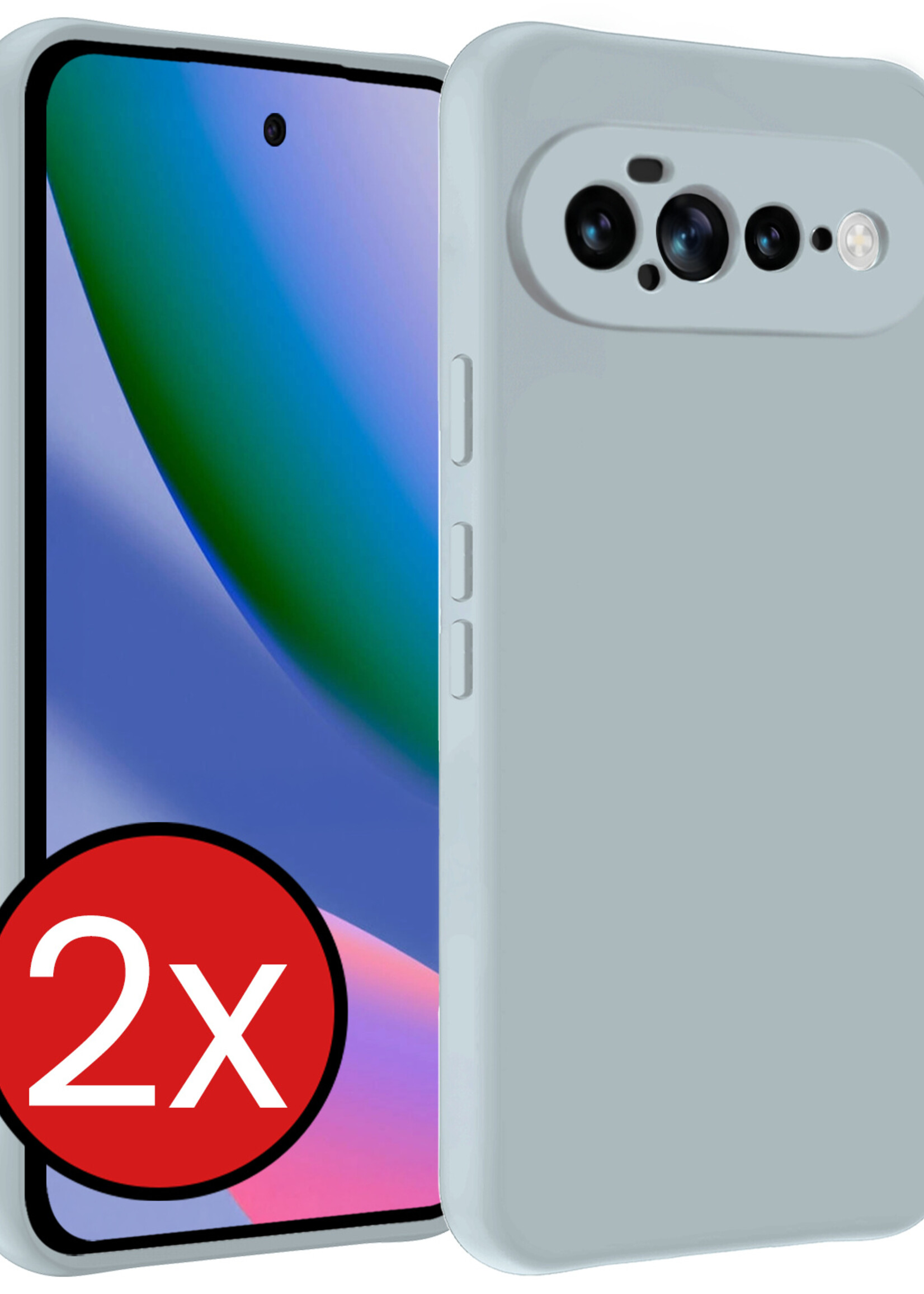 BTH BTH Google Pixel 11 Pro XL Hoesje Siliconen - Lichtblauw - 2 PACK