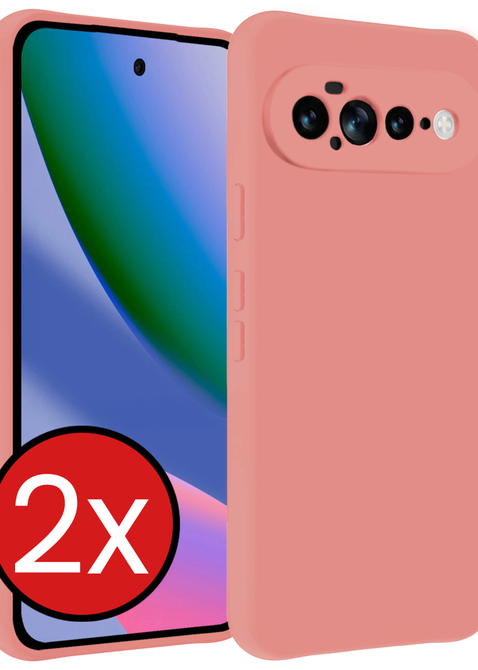 BTH BTH Google Pixel 11 Pro XL Hoesje Siliconen - Lichtroze - 2 PACK