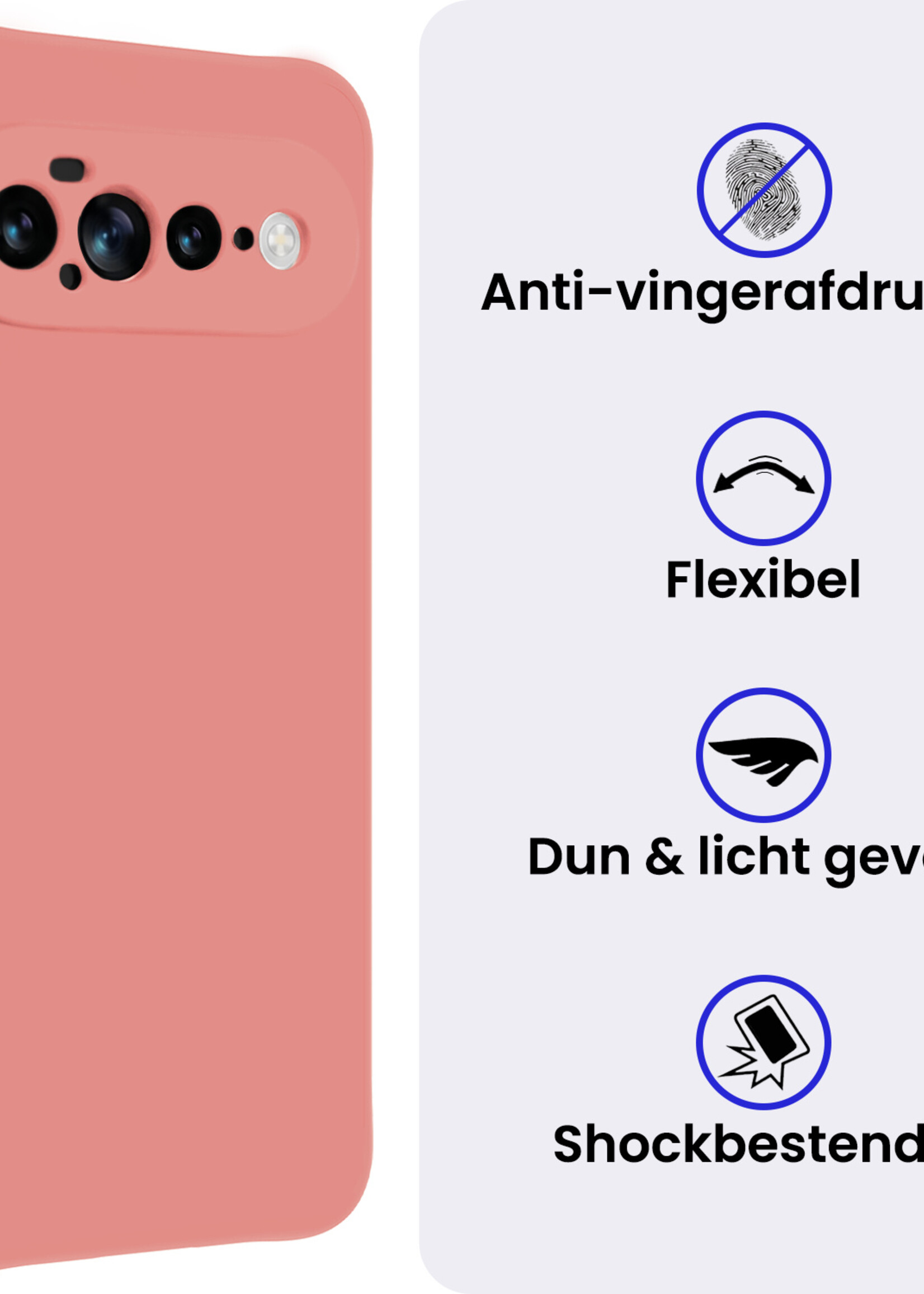 BTH BTH Google Pixel 11 Pro XL Hoesje Siliconen - Lichtroze - 2 PACK