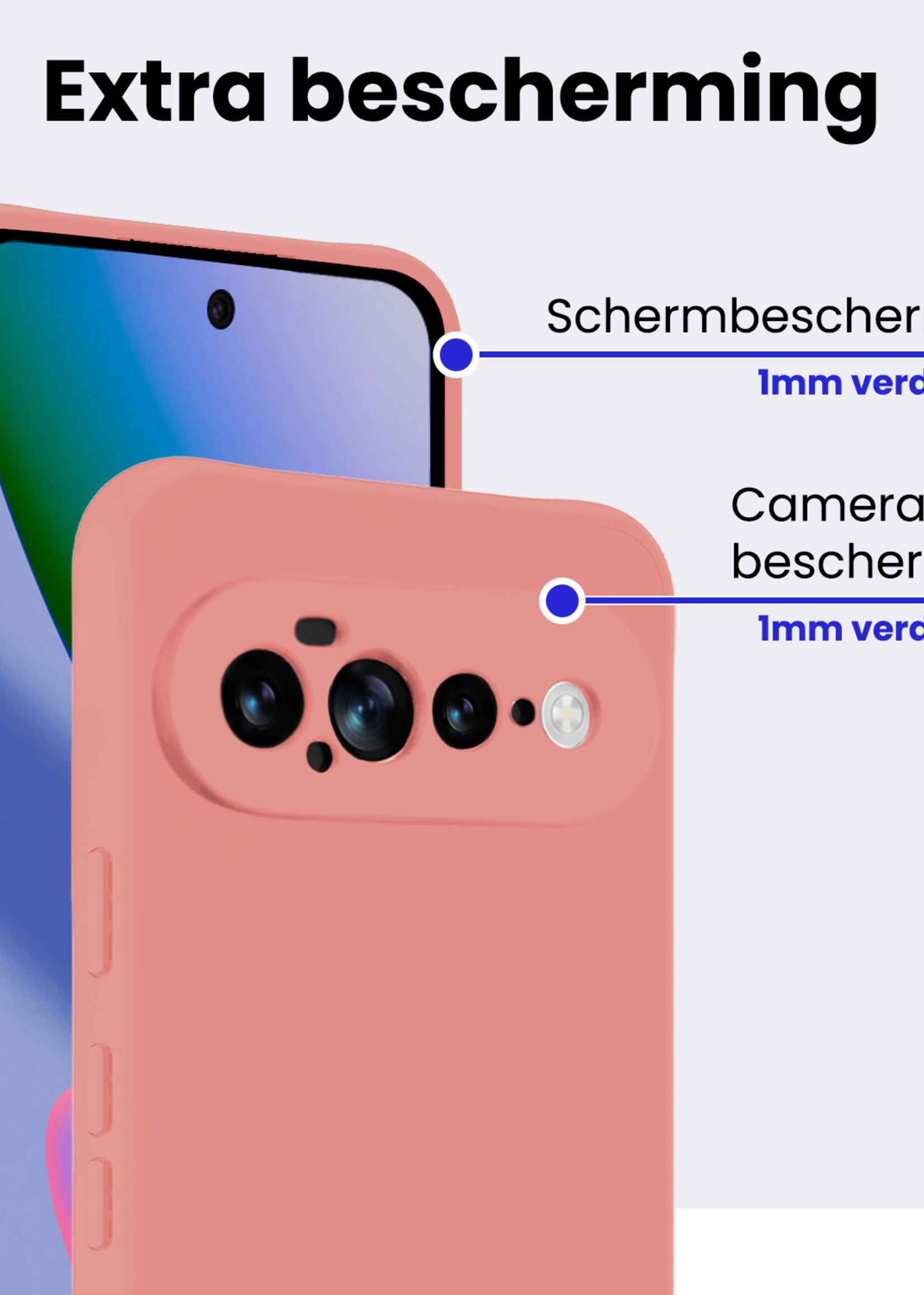 BTH BTH Google Pixel 11 Pro XL Hoesje Siliconen - Lichtroze - 2 PACK