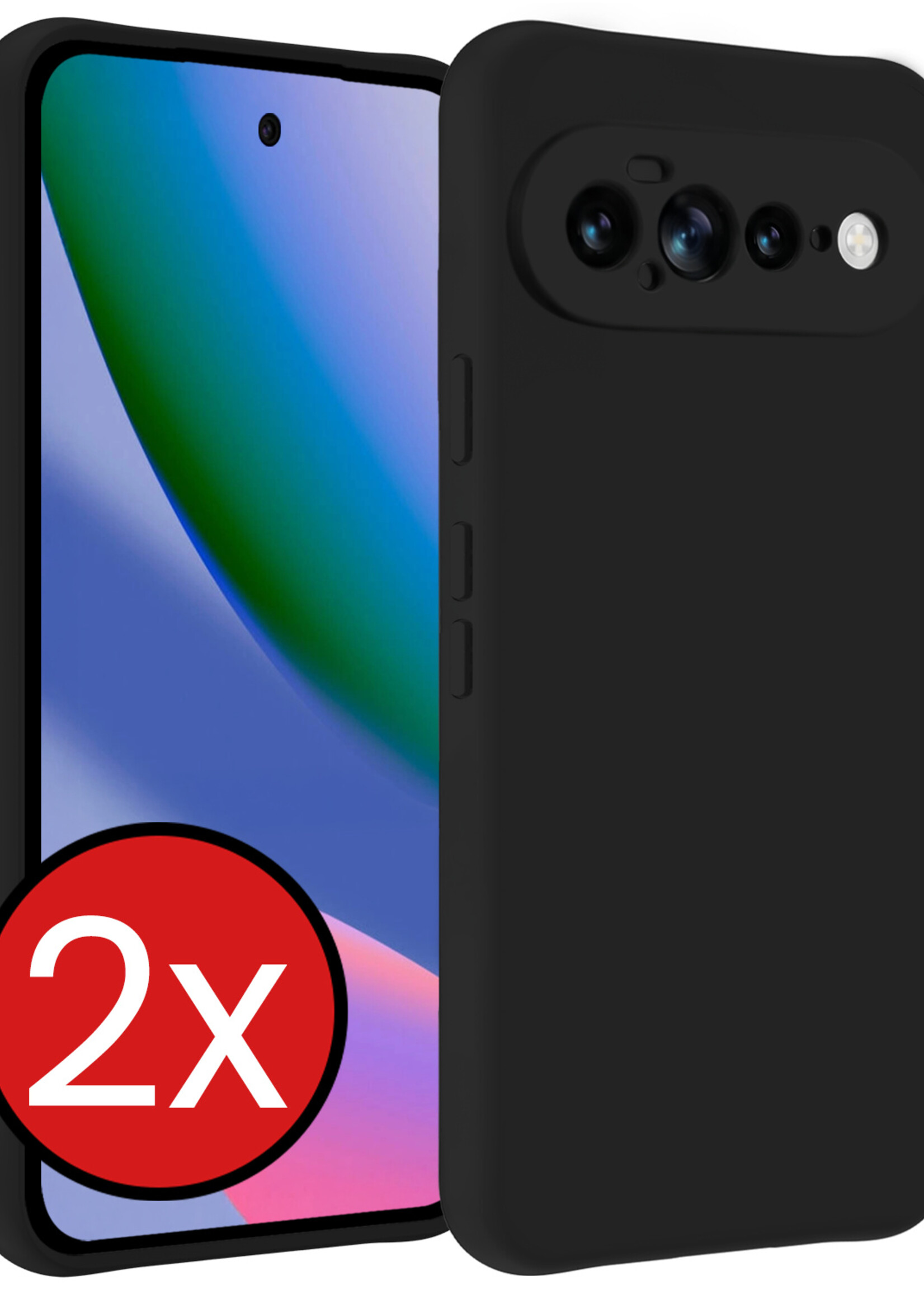 BTH BTH Google Pixel 11 Pro XL Hoesje Siliconen - Zwart - 2 PACK