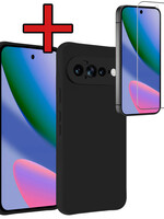 BTH BTH Google Pixel 11 Pro XL Hoesje Siliconen Met Screenprotector - Zwart