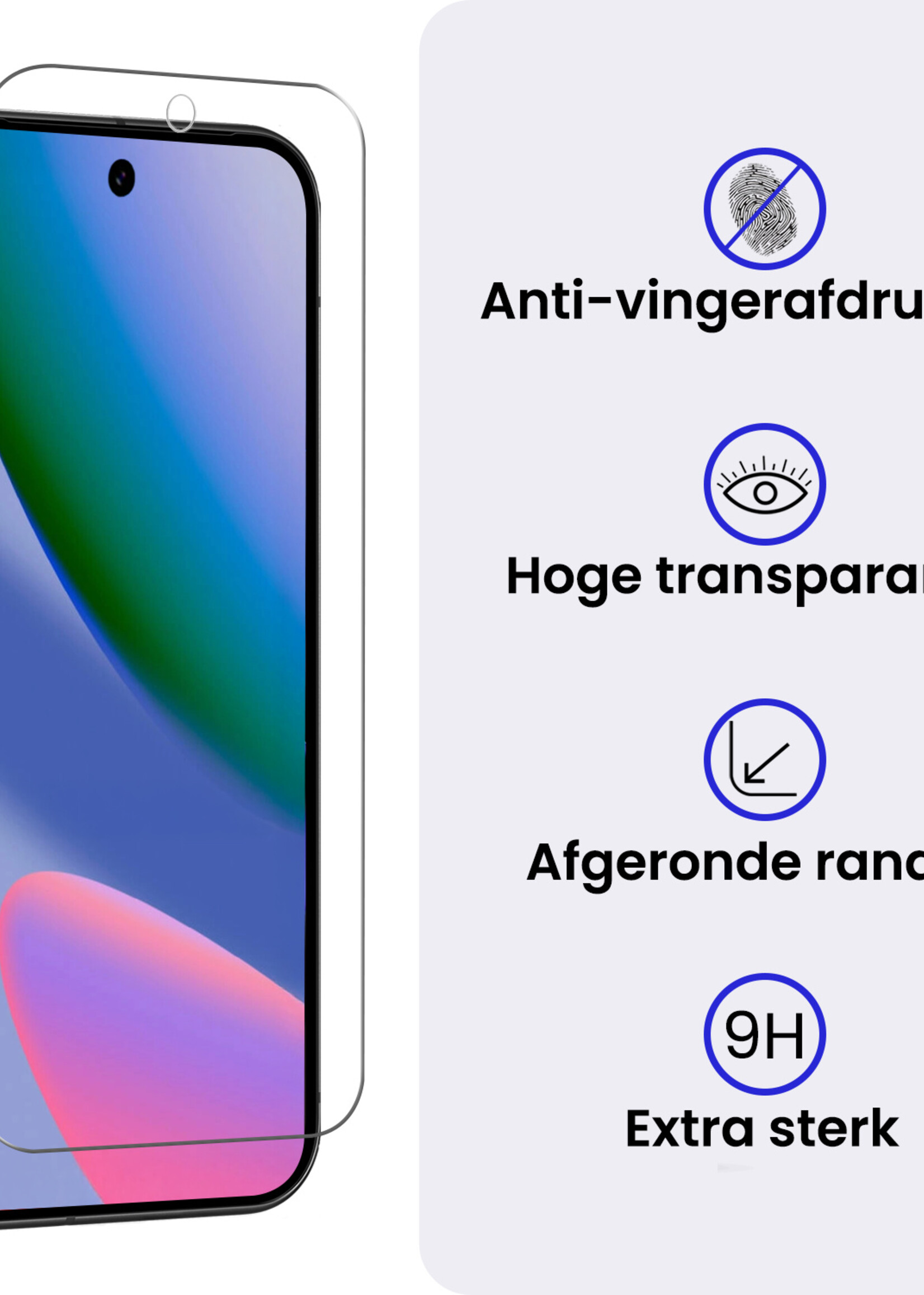 BTH BTH Google Pixel 11 Pro XL Hoesje Siliconen Met 2x Screenprotector - Donkerblauw