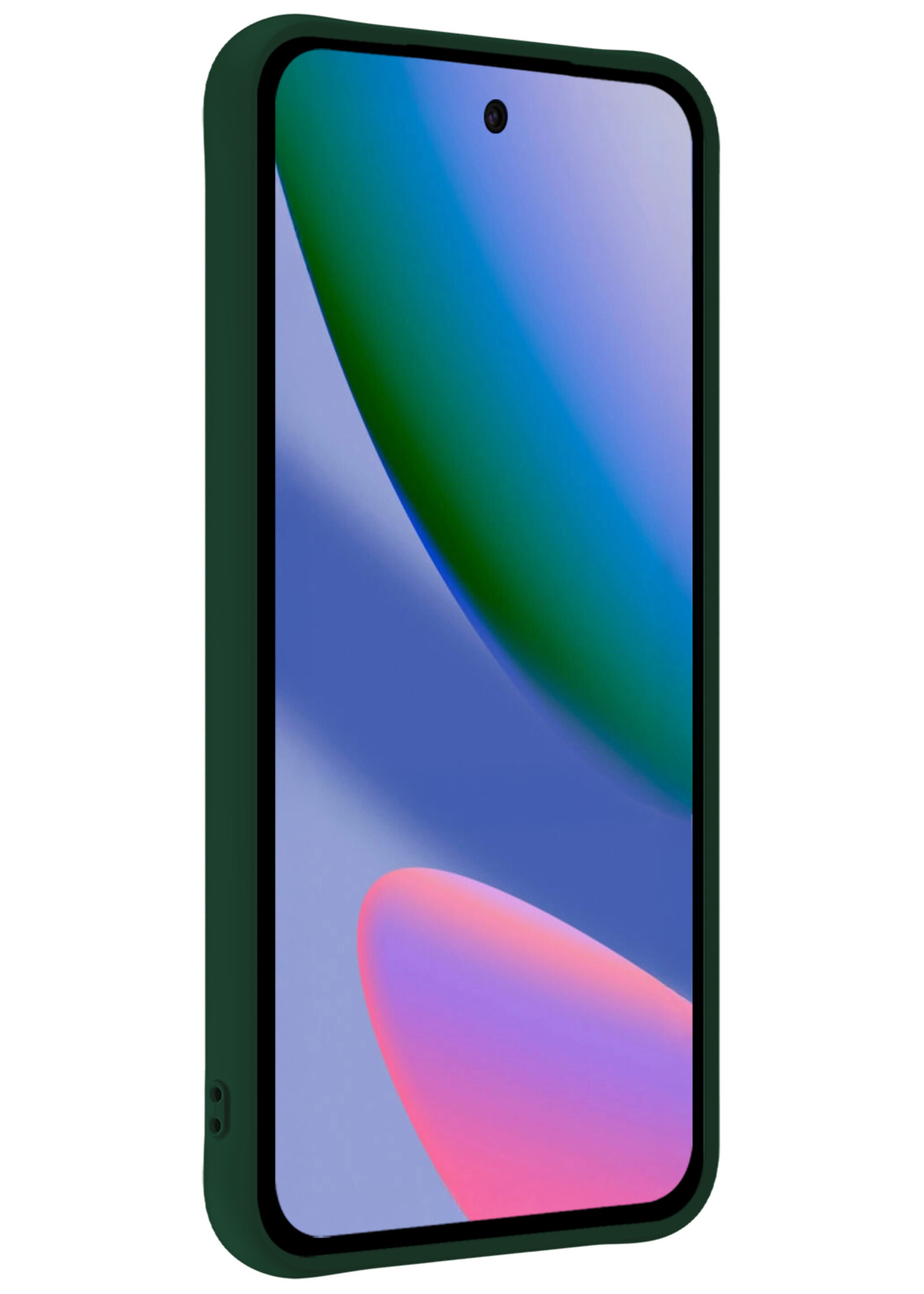 BTH BTH Google Pixel 11 Pro XL Hoesje Siliconen Met 2x Screenprotector - Donkergroen