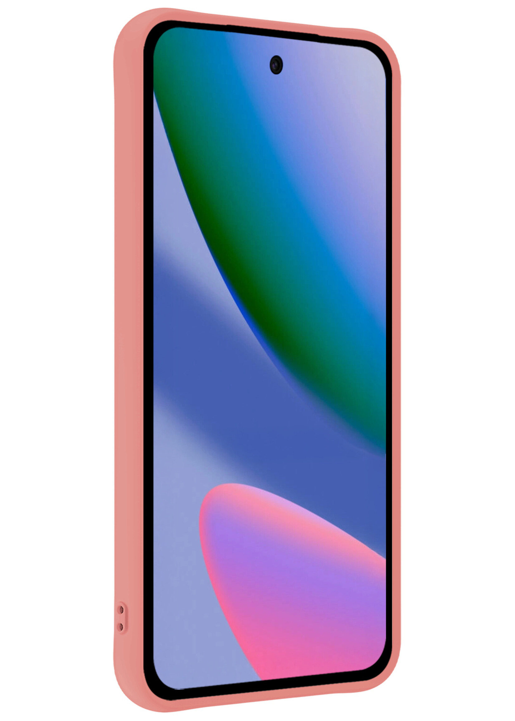 BTH BTH Google Pixel 11 Pro XL Hoesje Siliconen Met 2x Screenprotector - Lichtroze
