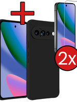 BTH BTH Google Pixel 11 Pro XL Hoesje Siliconen Met 2x Screenprotector - Zwart