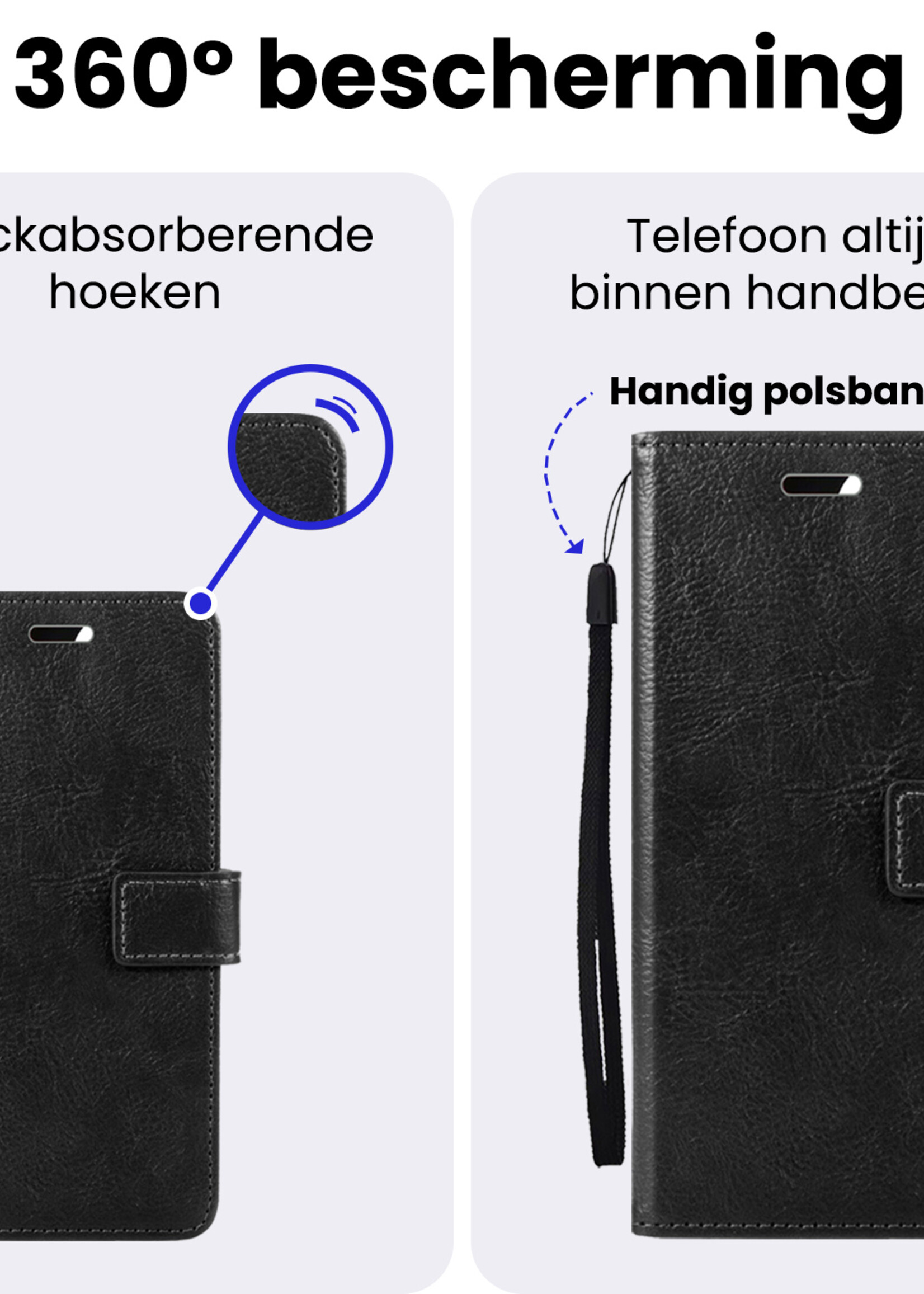 BTH BTH Google Pixel 11 Pro XL Hoesje Bookcase Met Screenprotector - Zwart